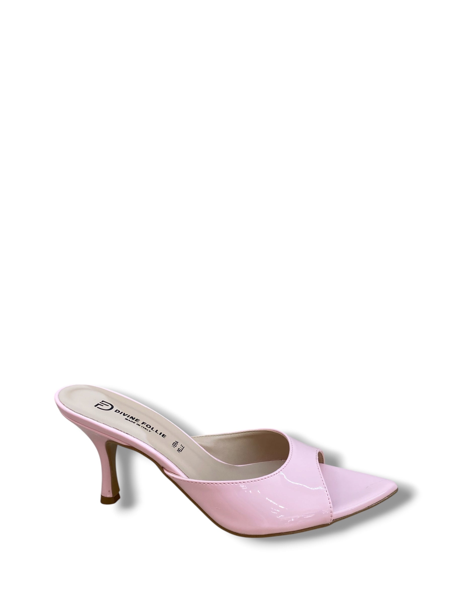 DIVINE FOLLIE CIABATTA CON TACCO VERNICE ROSA