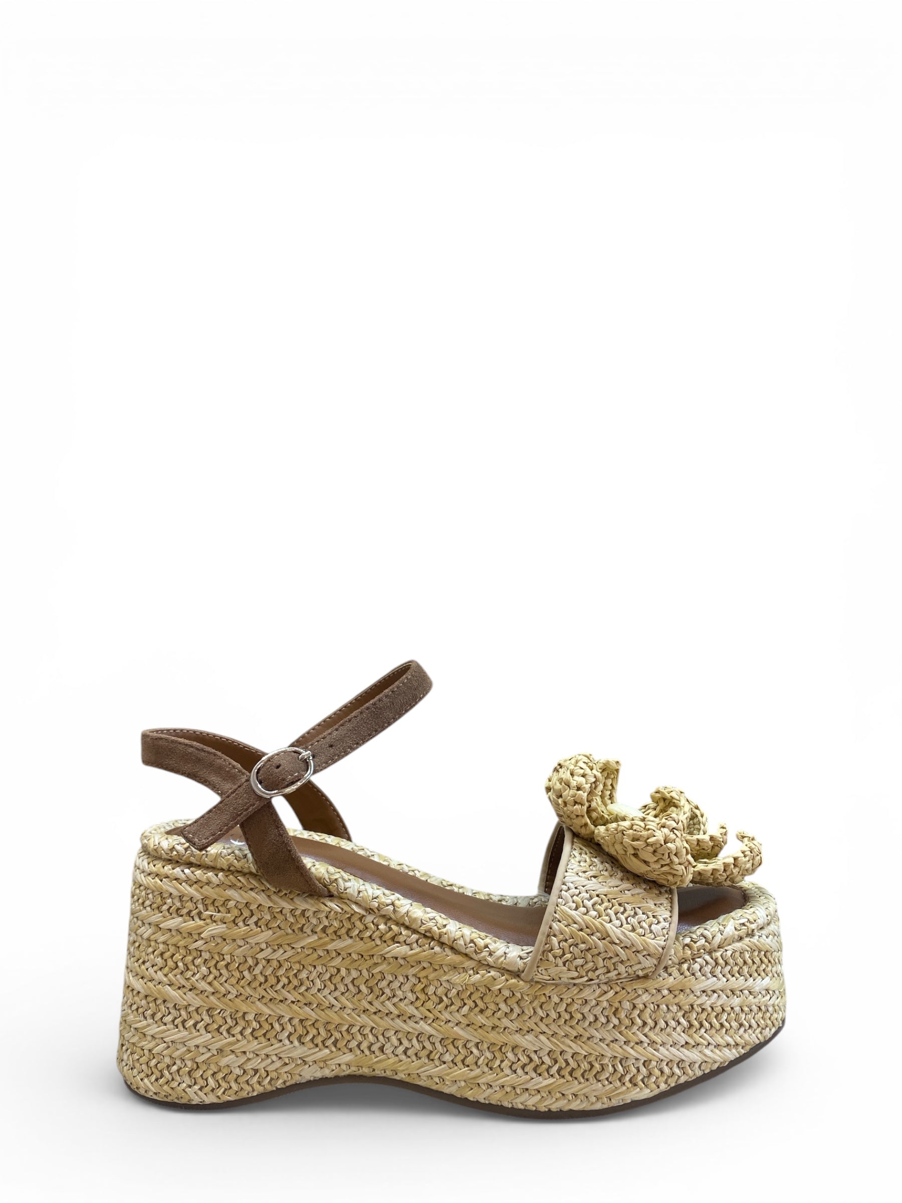 EXÉ ZEPPA RAFIA CON FIORE BEIGE