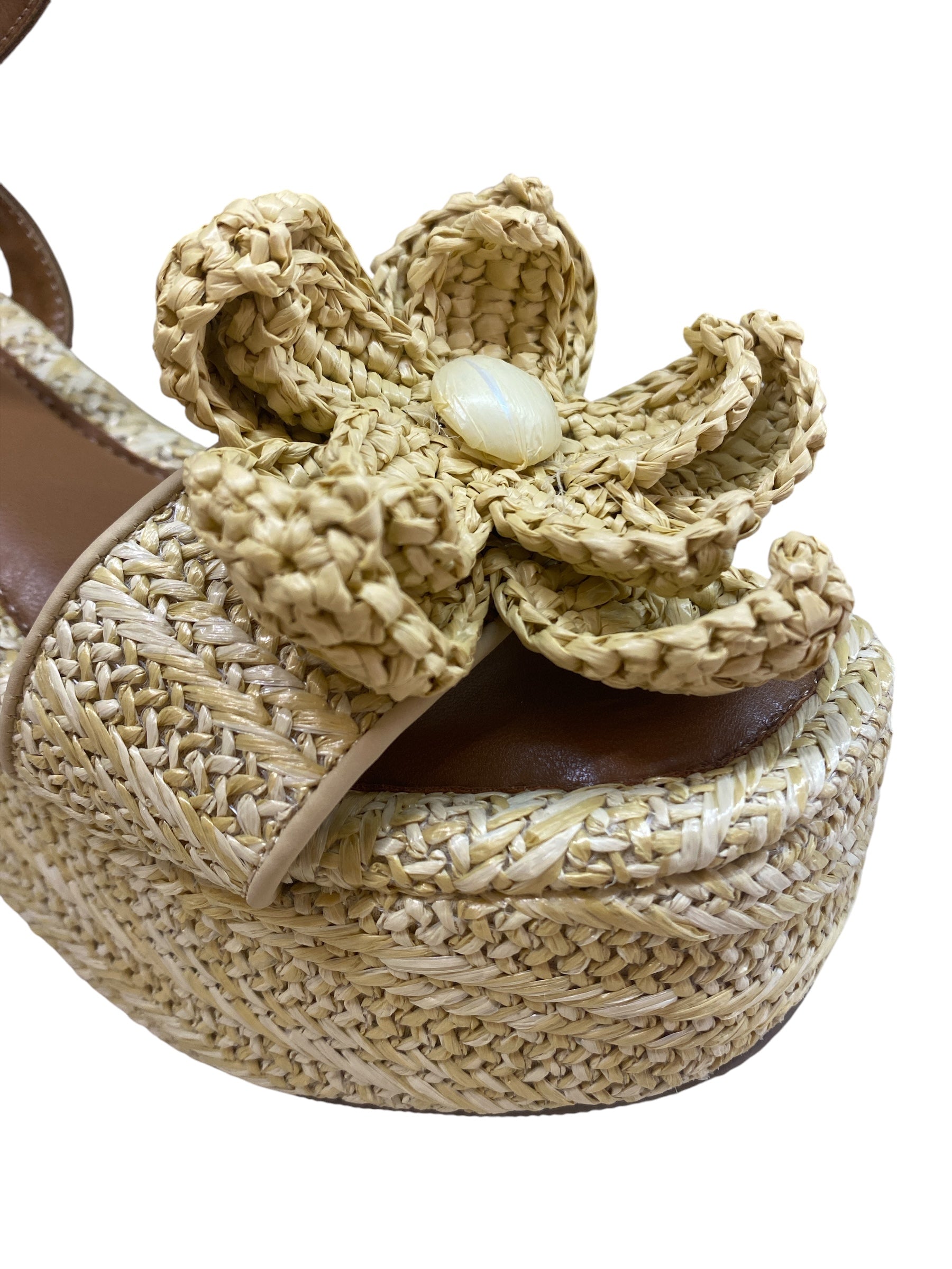 EXÉ ZEPPA RAFIA CON FIORE BEIGE
