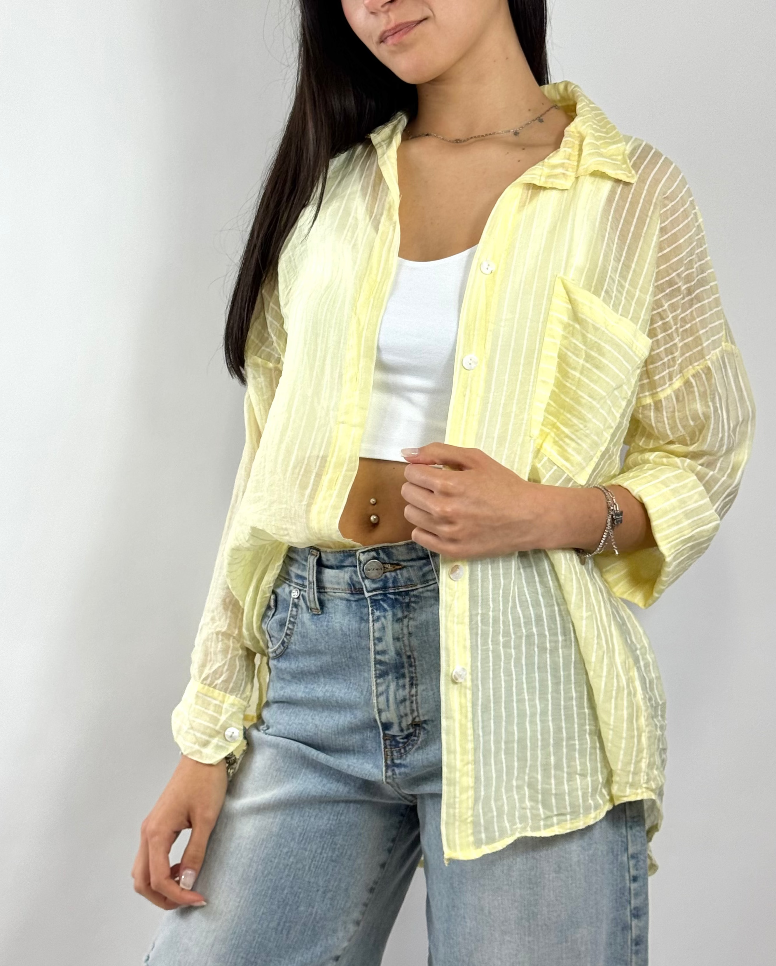 CECILIE CAMICIA A RIGHE GIALLA