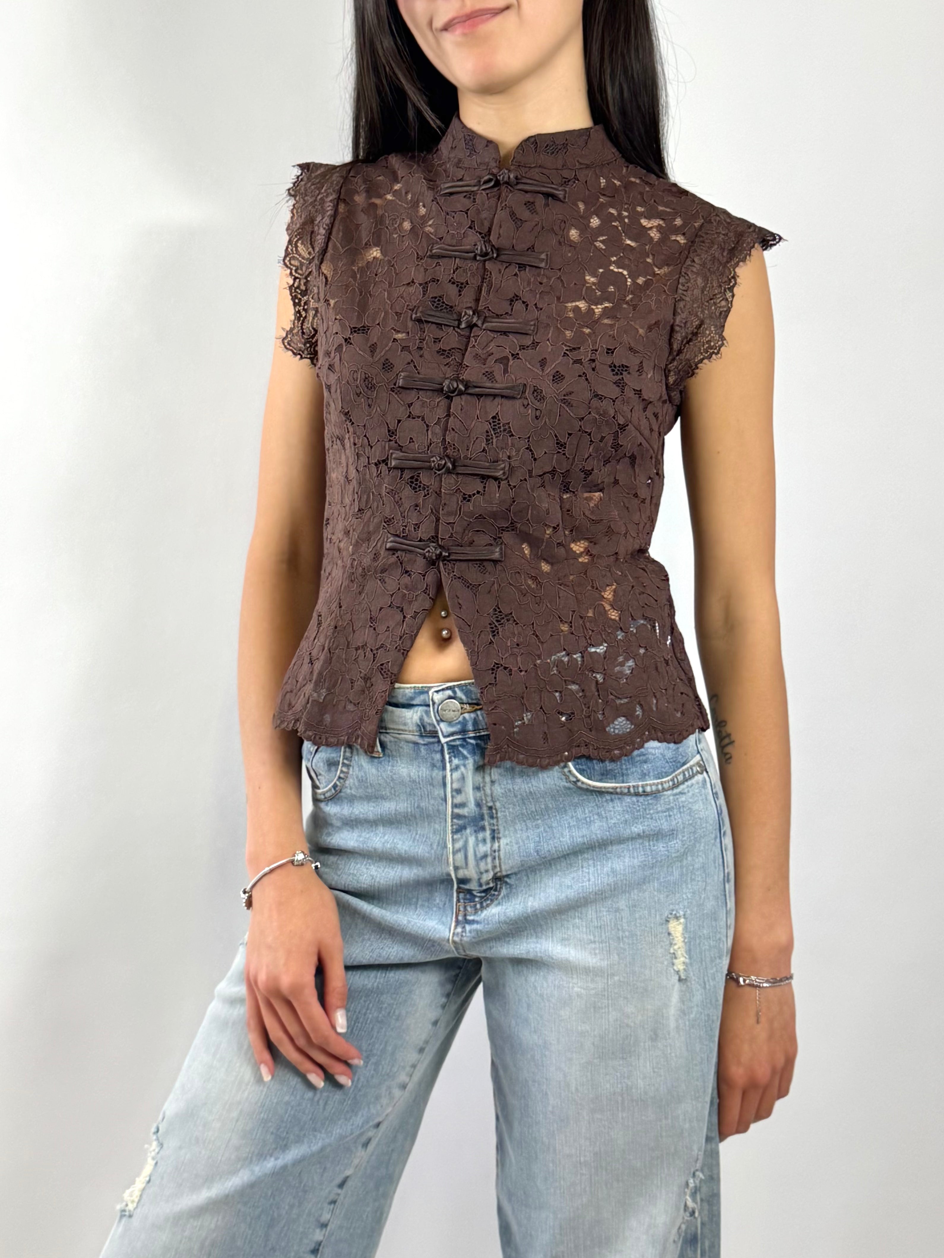 CECILE TOP PIZZO MORO