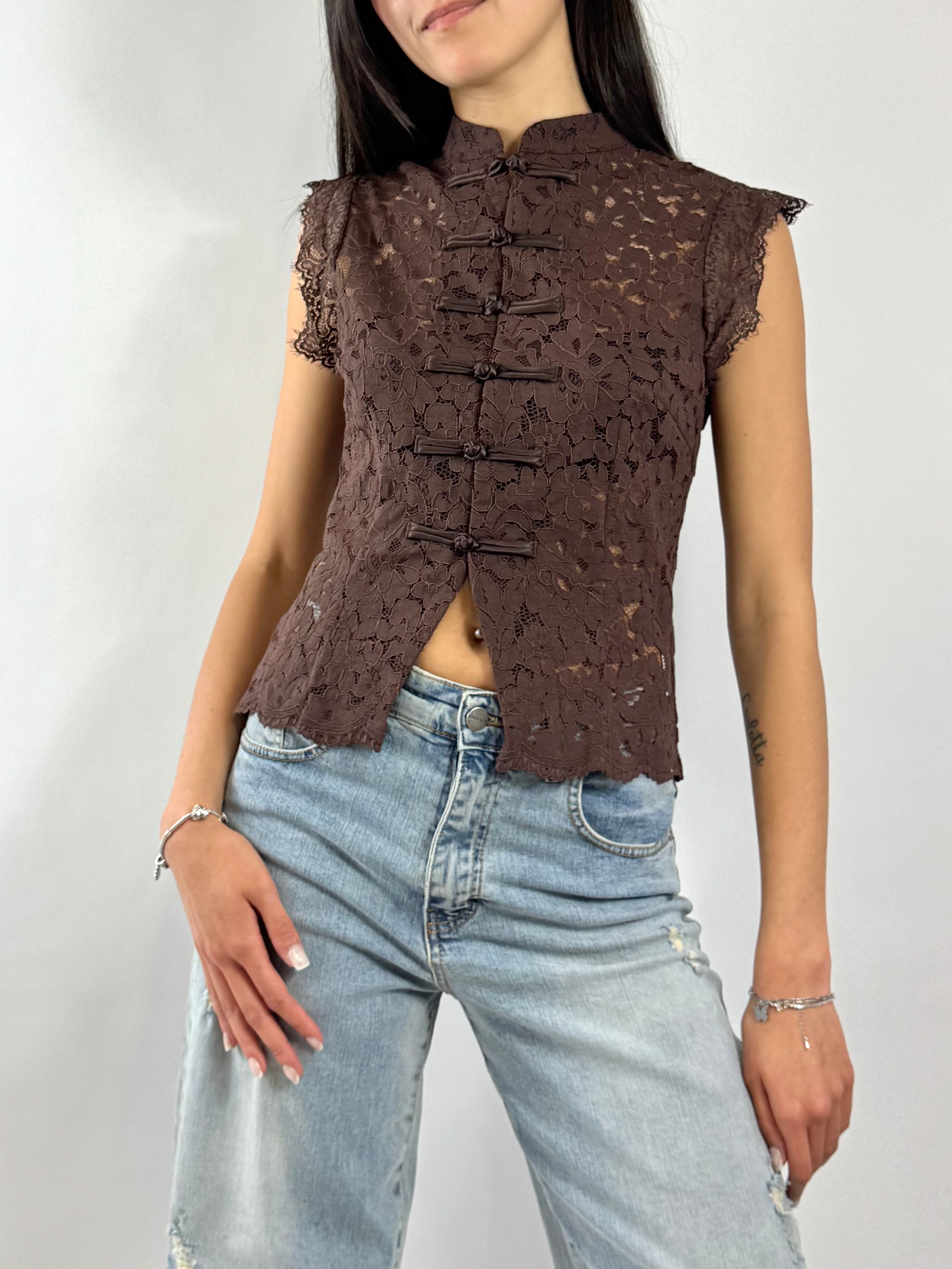 CECILE TOP PIZZO MORO