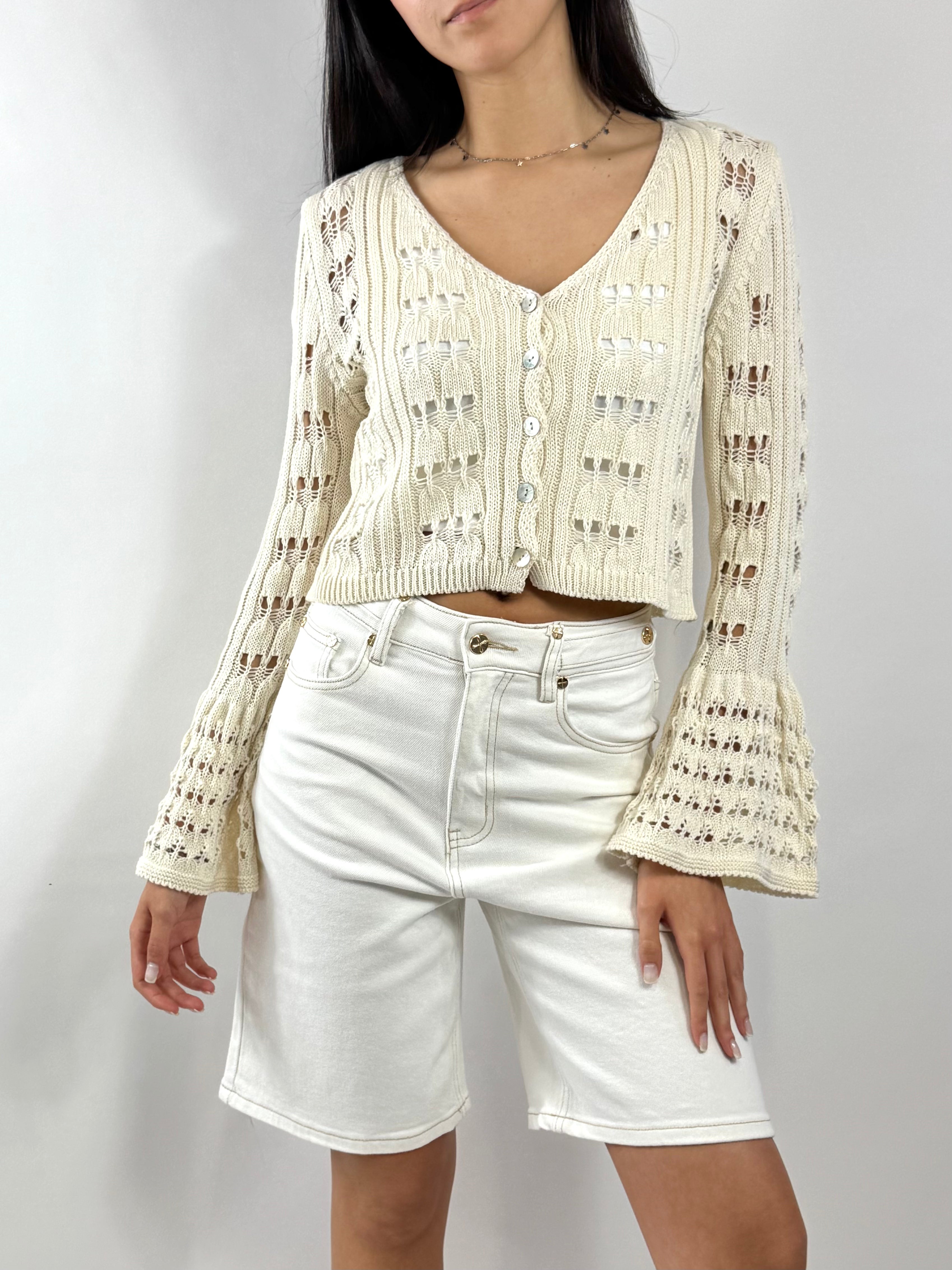 CECILIE CARDIGAN MAGLIA BEIGE