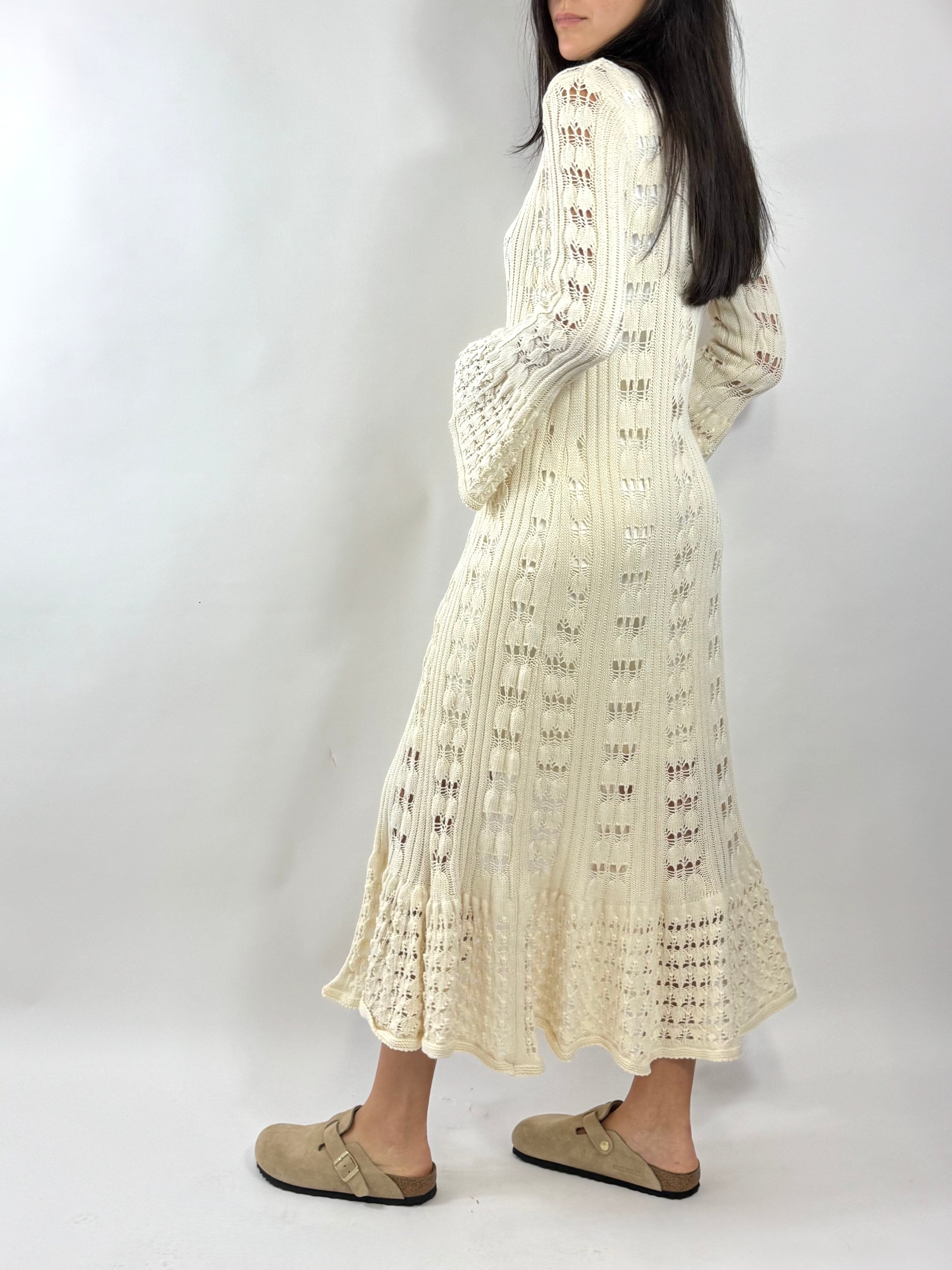 CECILE GARDIGAN LUNGO IN MAGLIA BEIGE