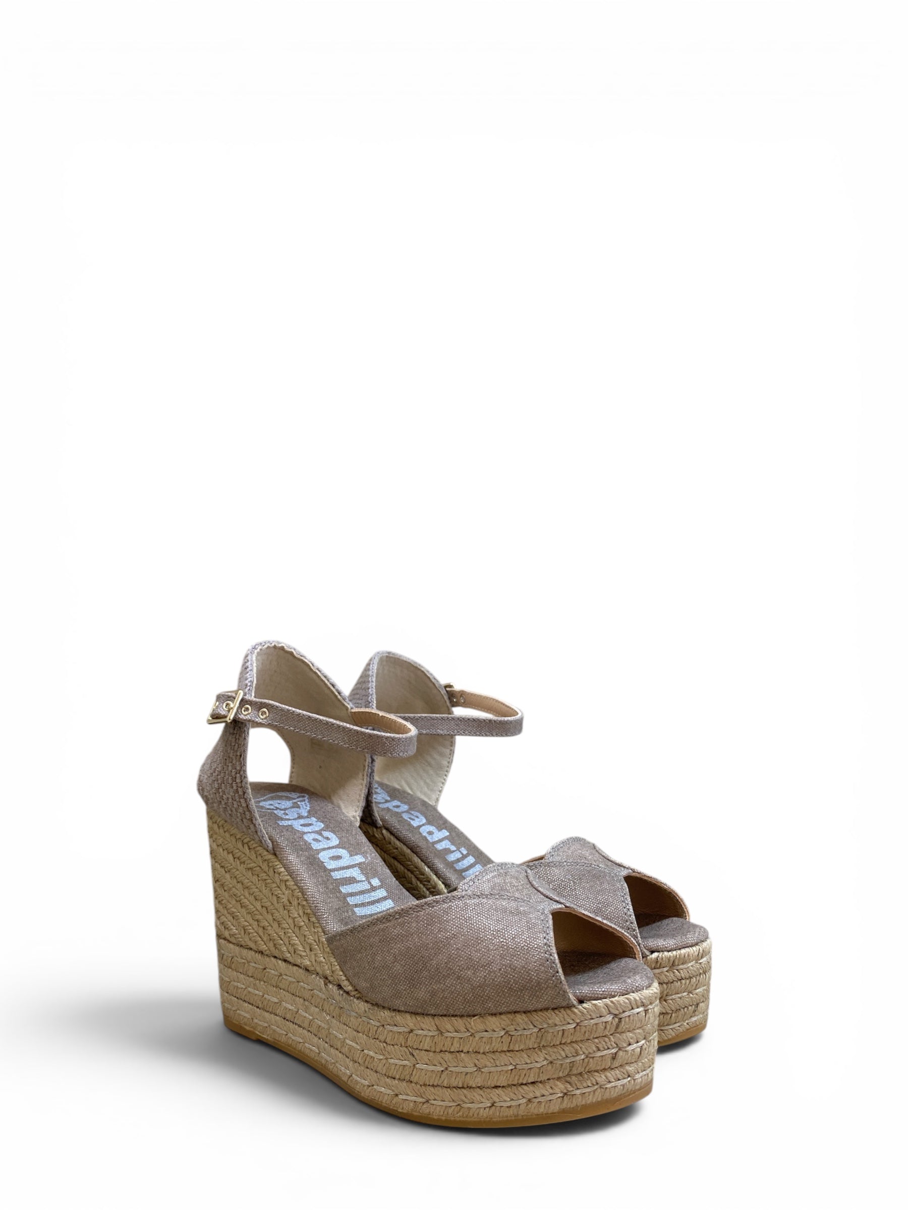 ESPADRILLES ADO LAME TAUPE