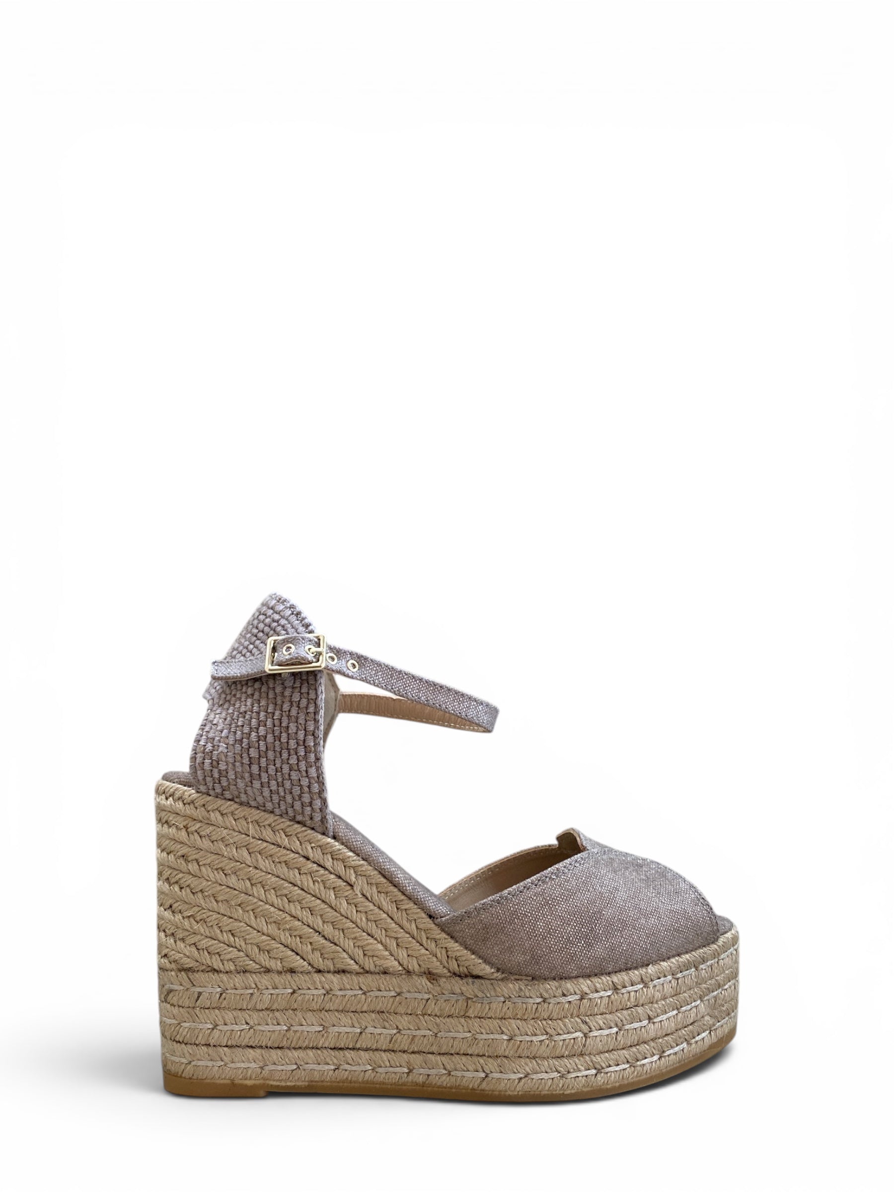 ESPADRILLES ADO LAME TAUPE