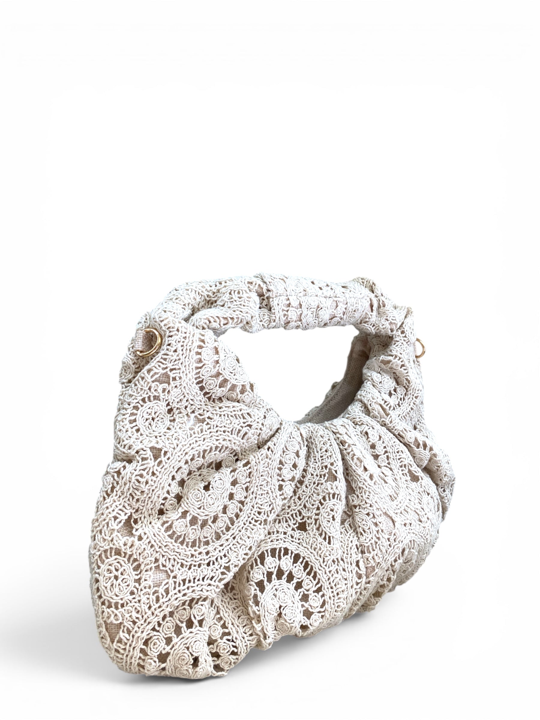 CECILE BORSA CROCHET ECRU
