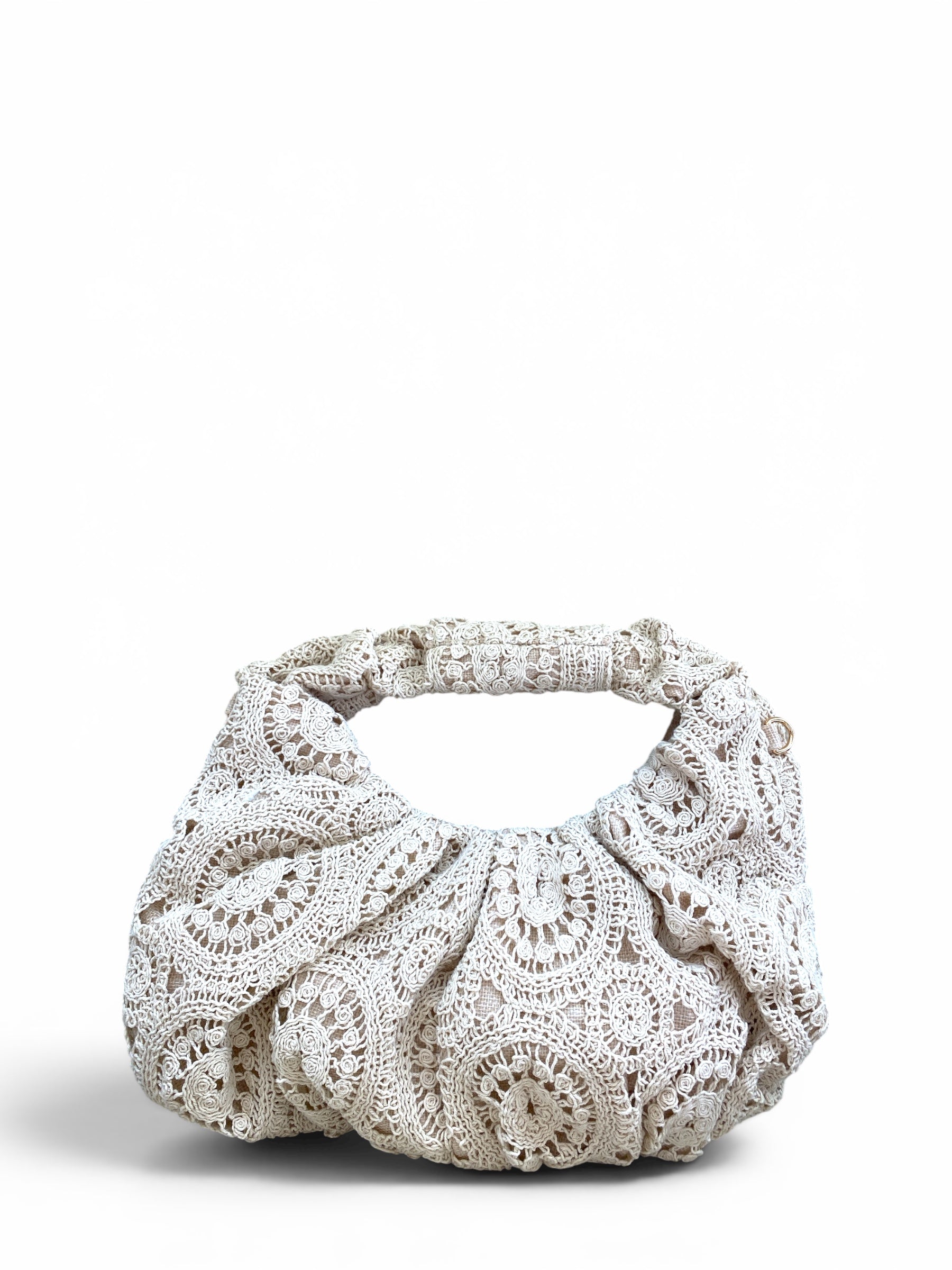 CECILE BORSA CROCHET ECRU