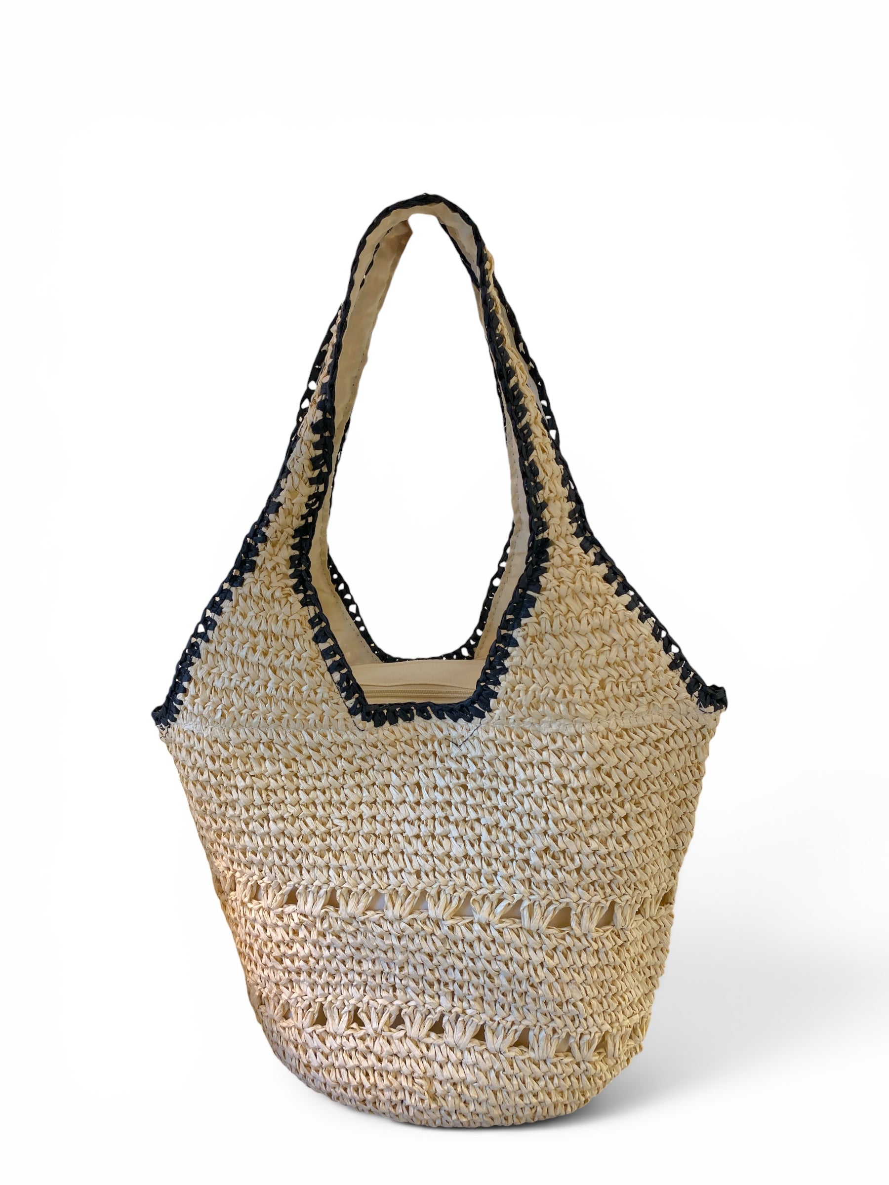 SUSY MIX BORSA RAFIA BEIGE NERO
