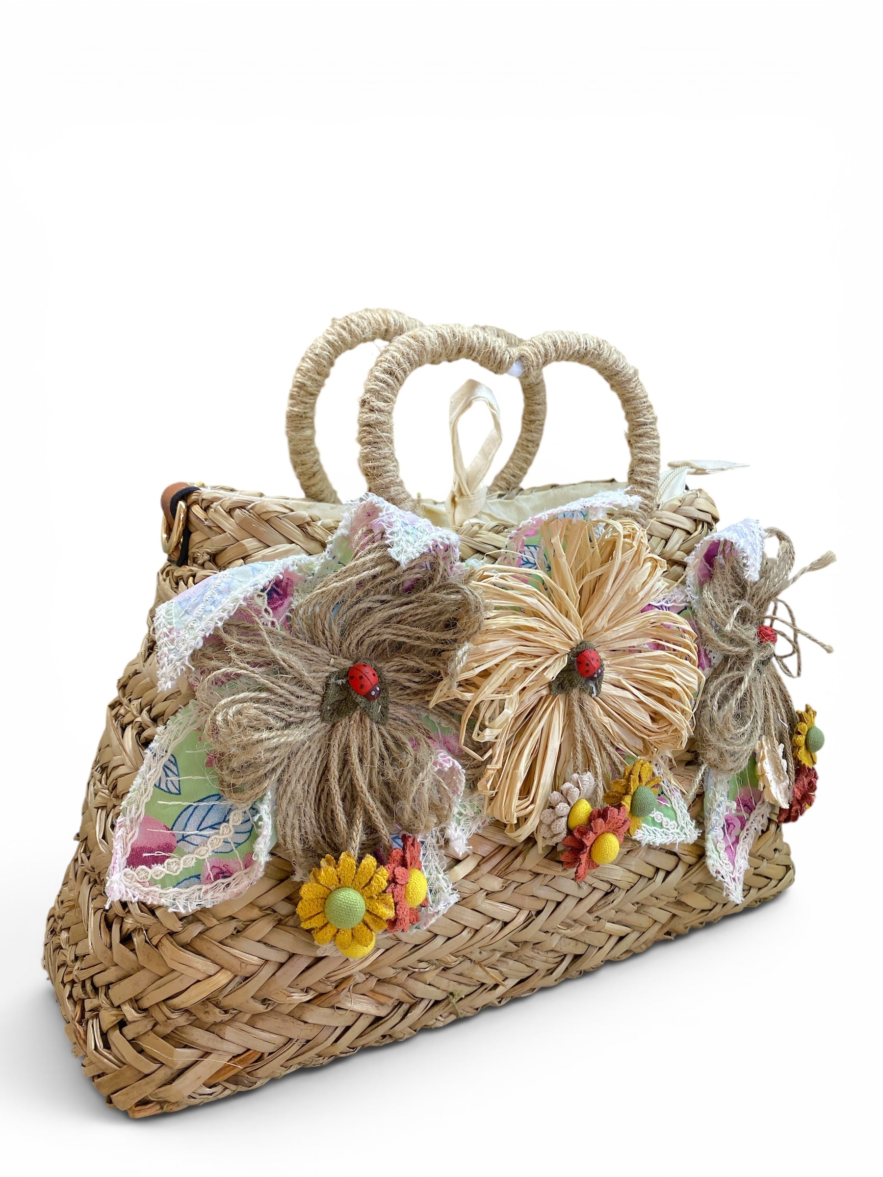 SUSY MIX BORSA PAGLIA CON FIORI
