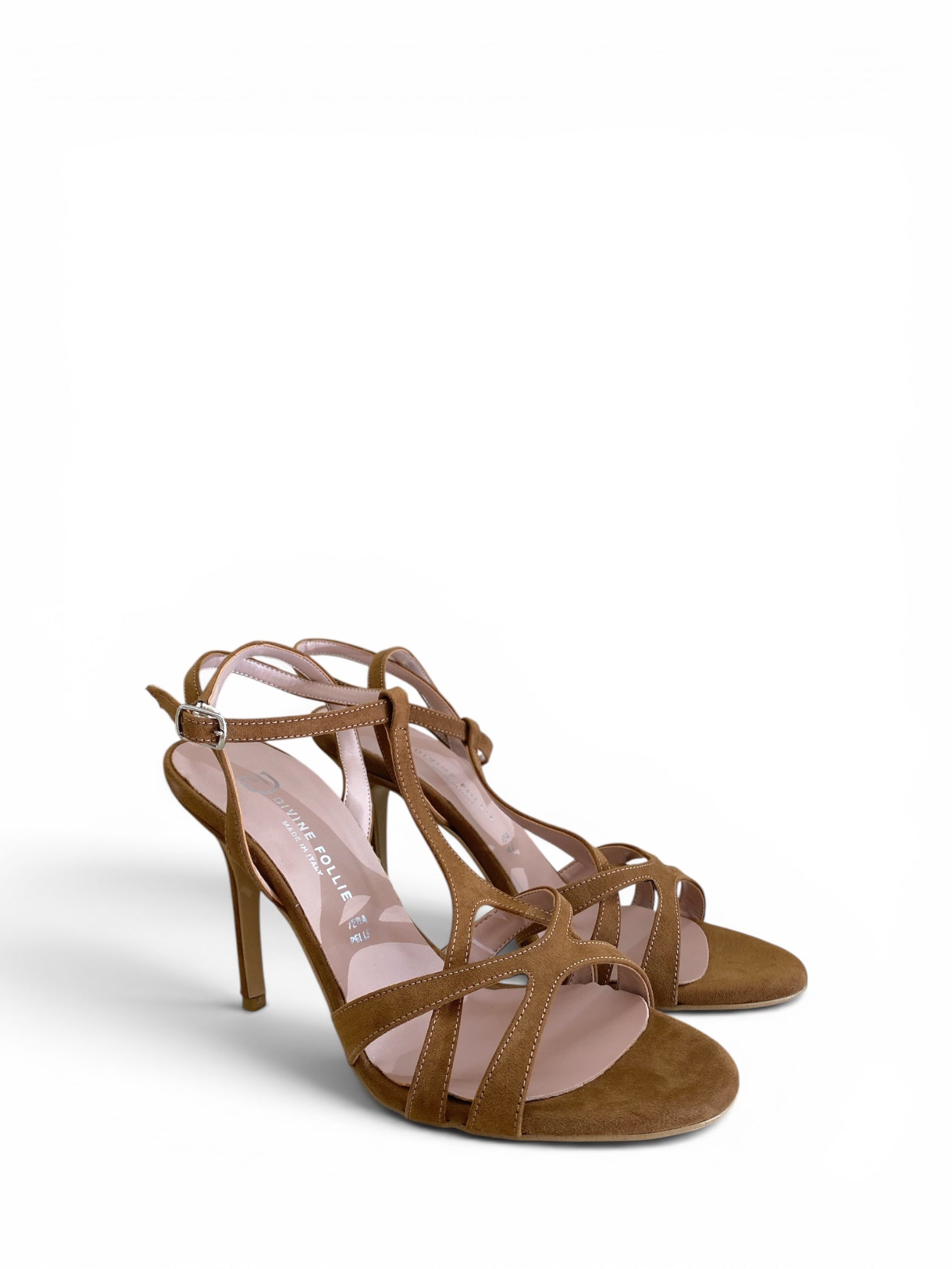 DIVINE FOLLIE SANDALO TACCO ALTO CUOIO