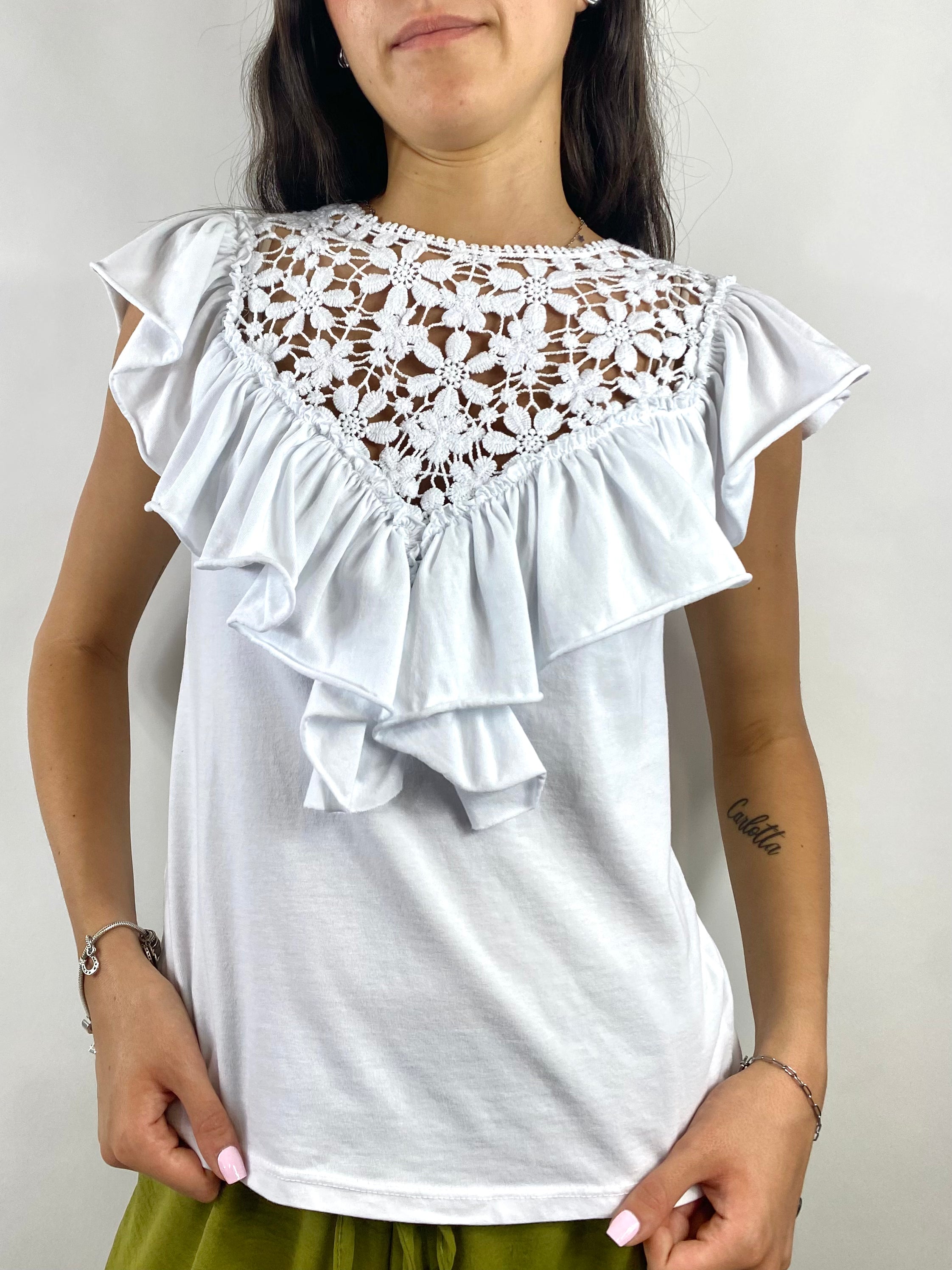 SUSY MIX T-SHIRT BIANCA CON FRAPPA
