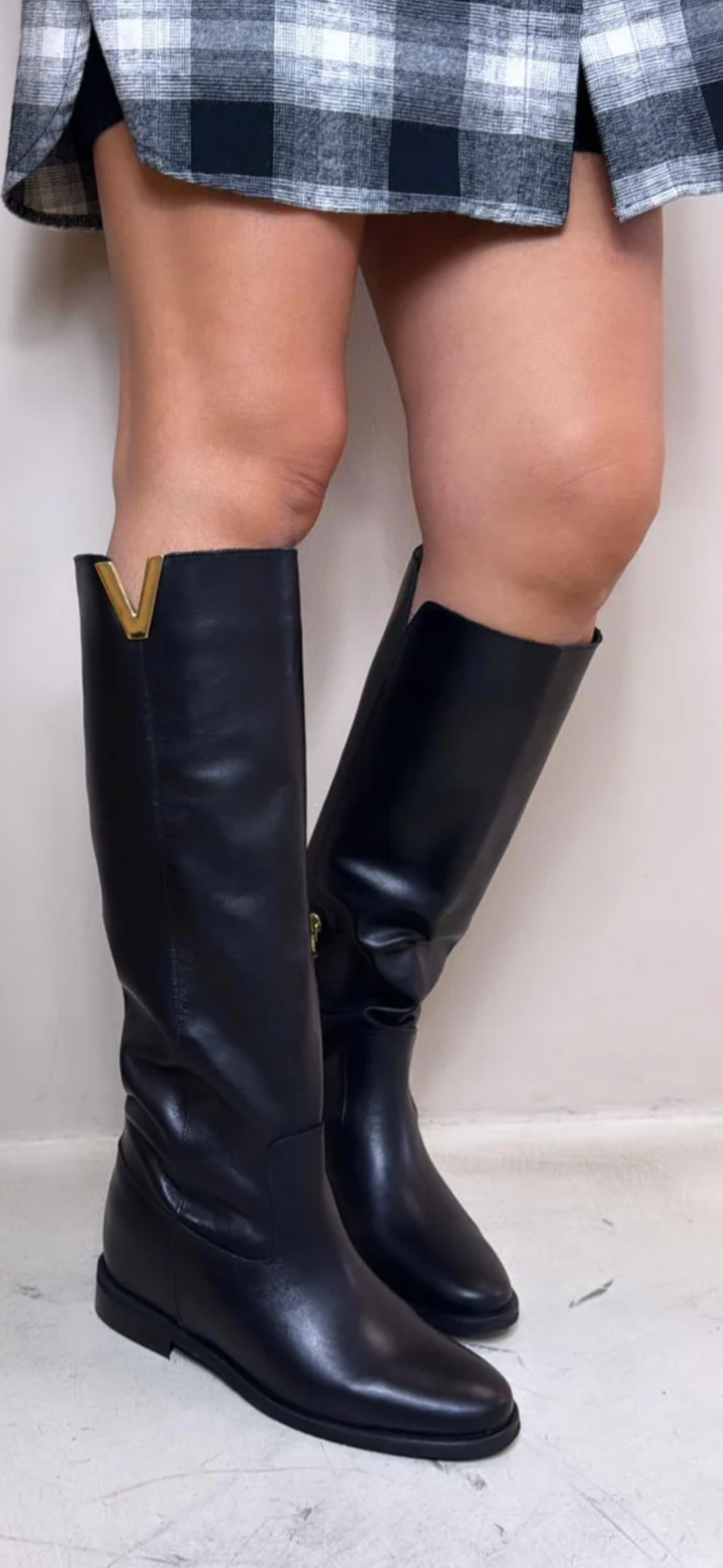 VIA MONDANA STIVALE IN PELLE NERO CON ZEPPA