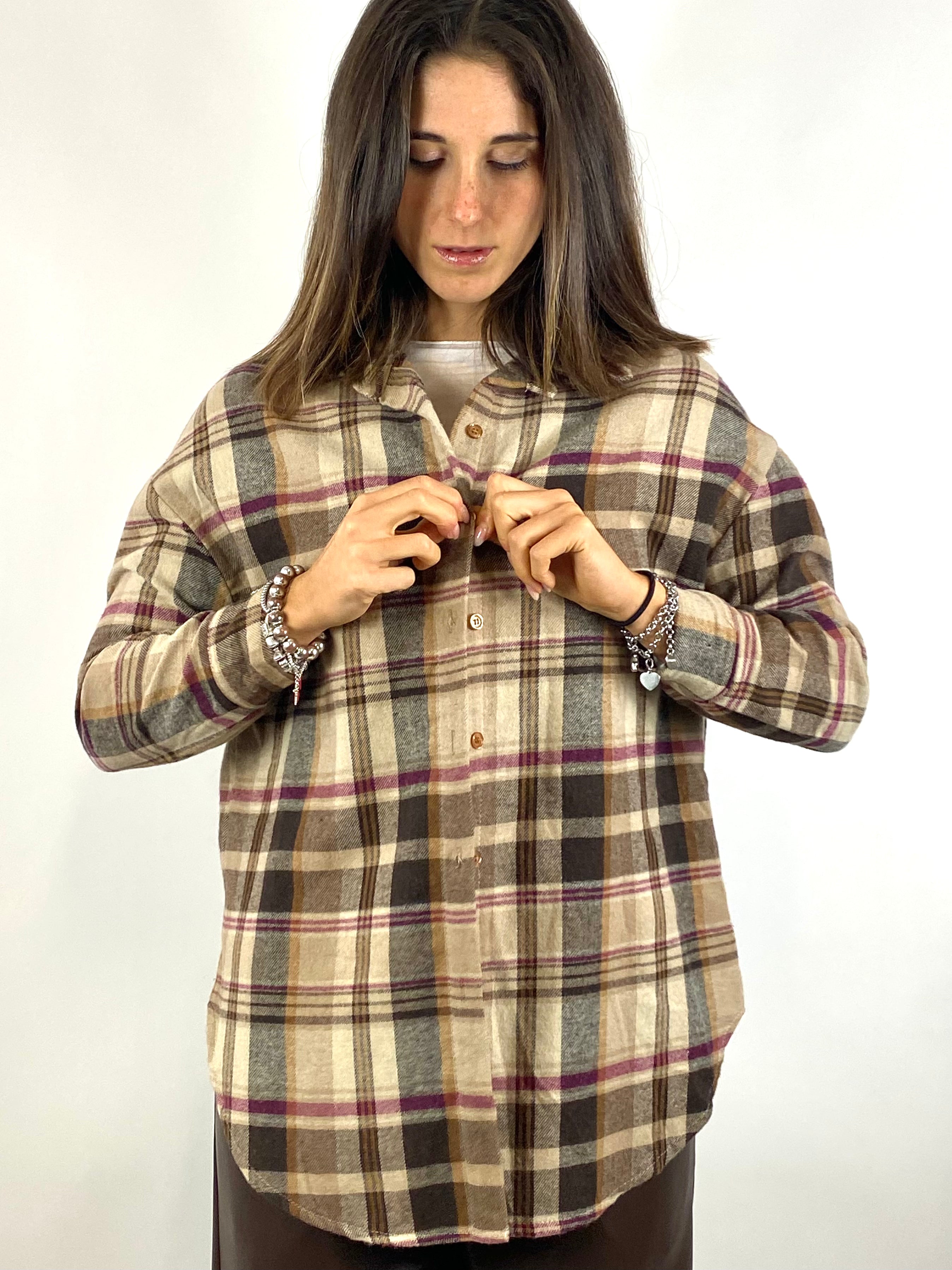 SUSY MIX CAMICIA CHECK MORO