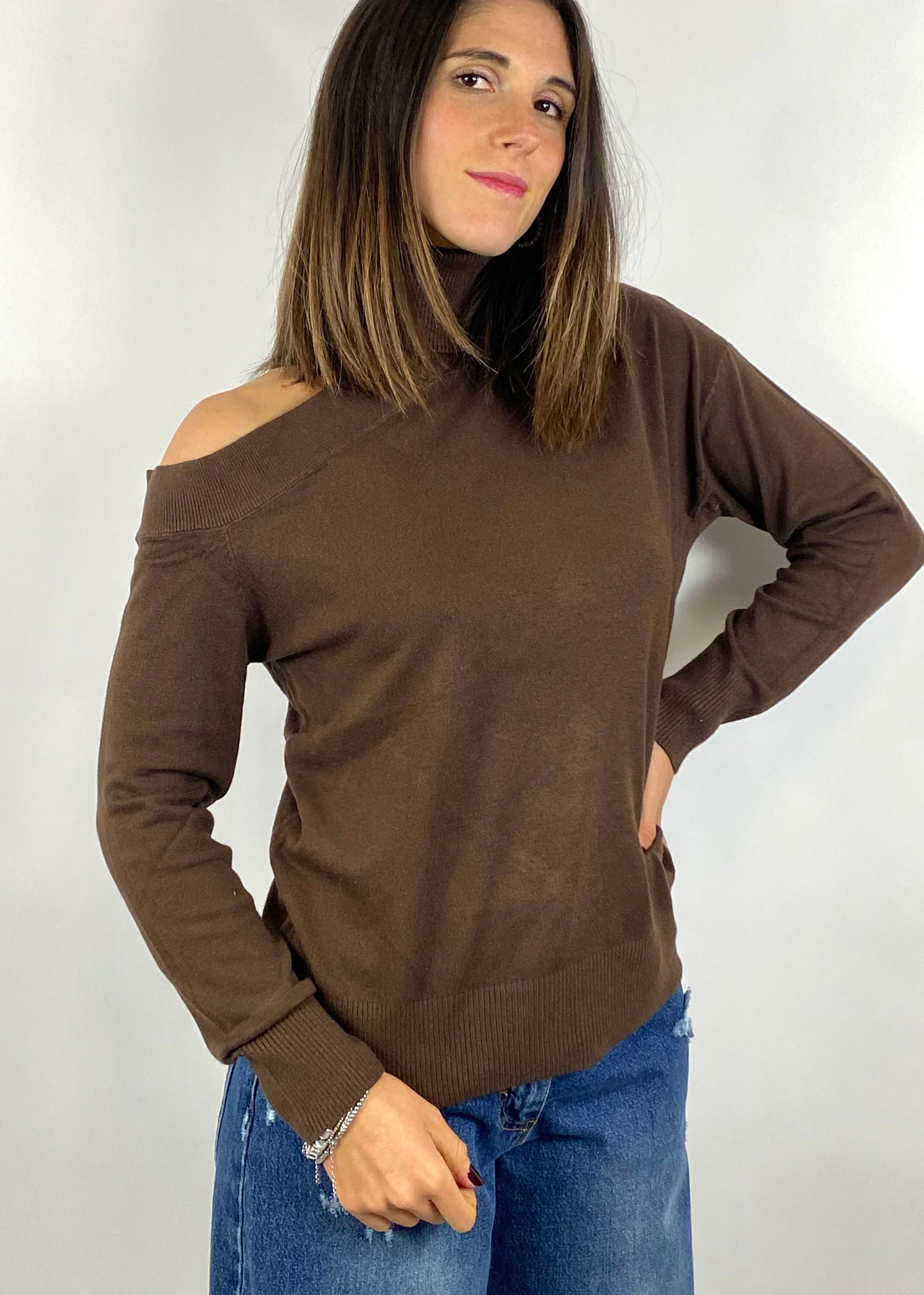 TWO WAY MAGLIA CUT OUT MORO