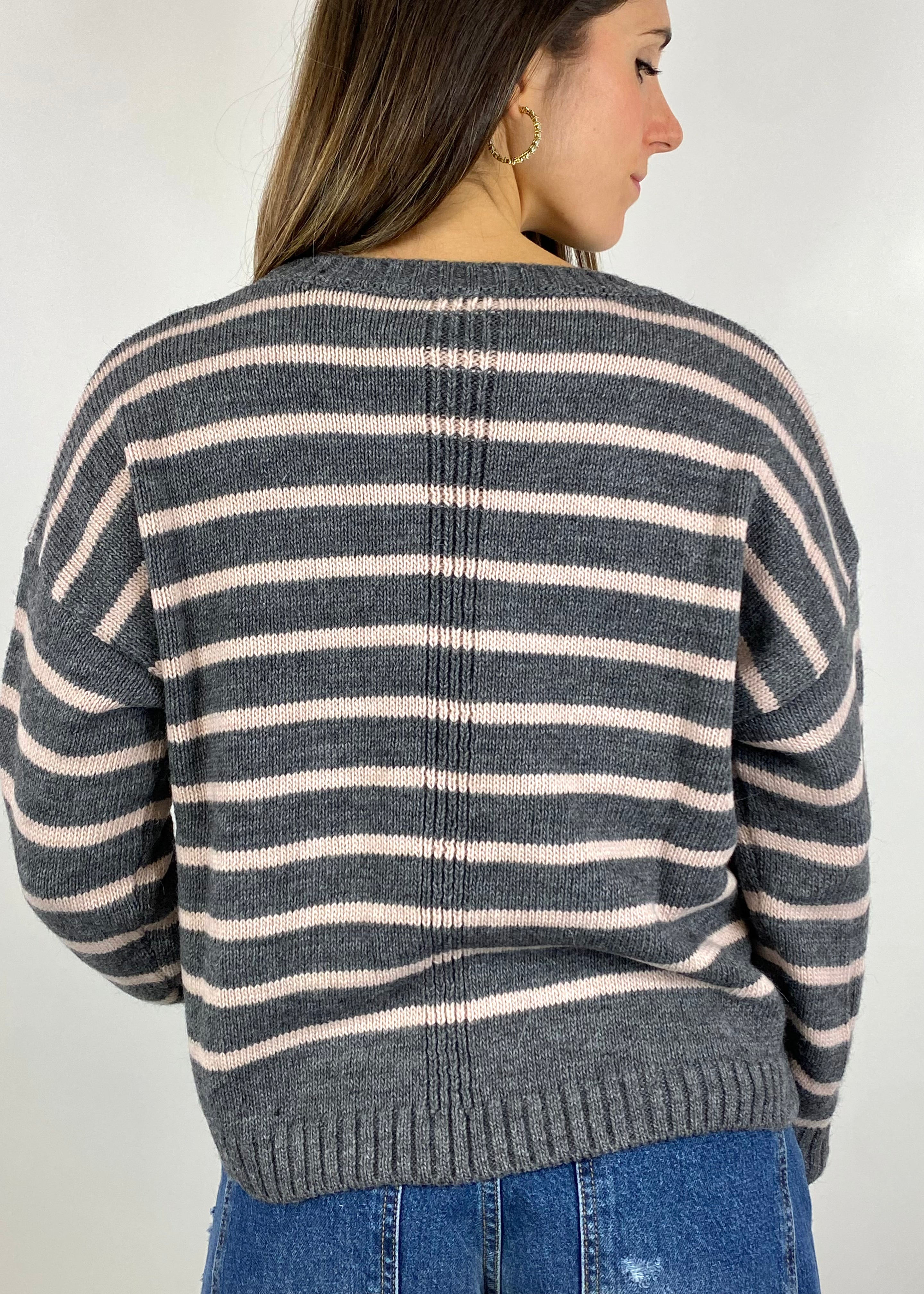 SUSY MIX MAGLIONE A RIGHE GRIGIO