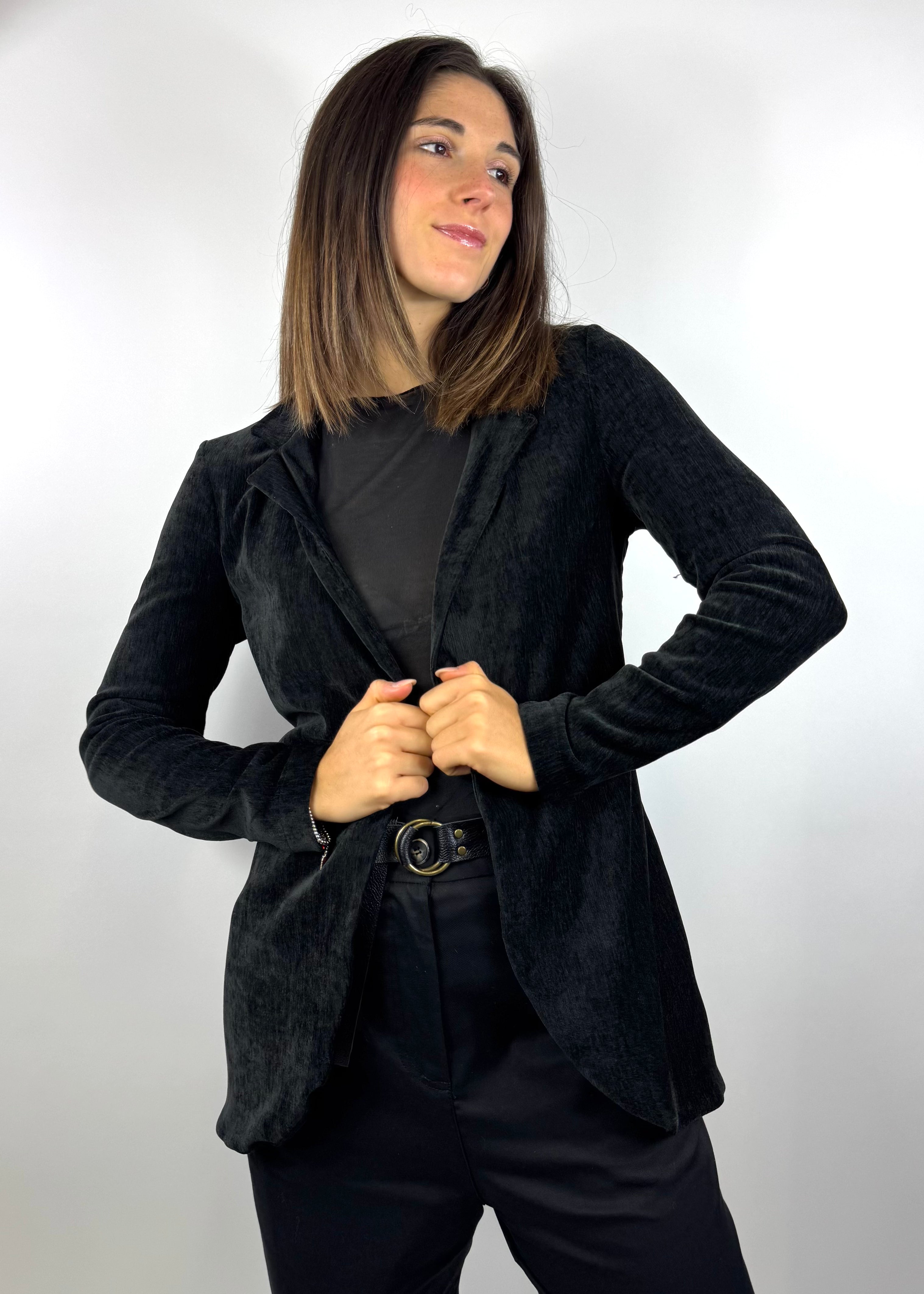 SUSY MIX GIACCA IN VELLUTO NERA