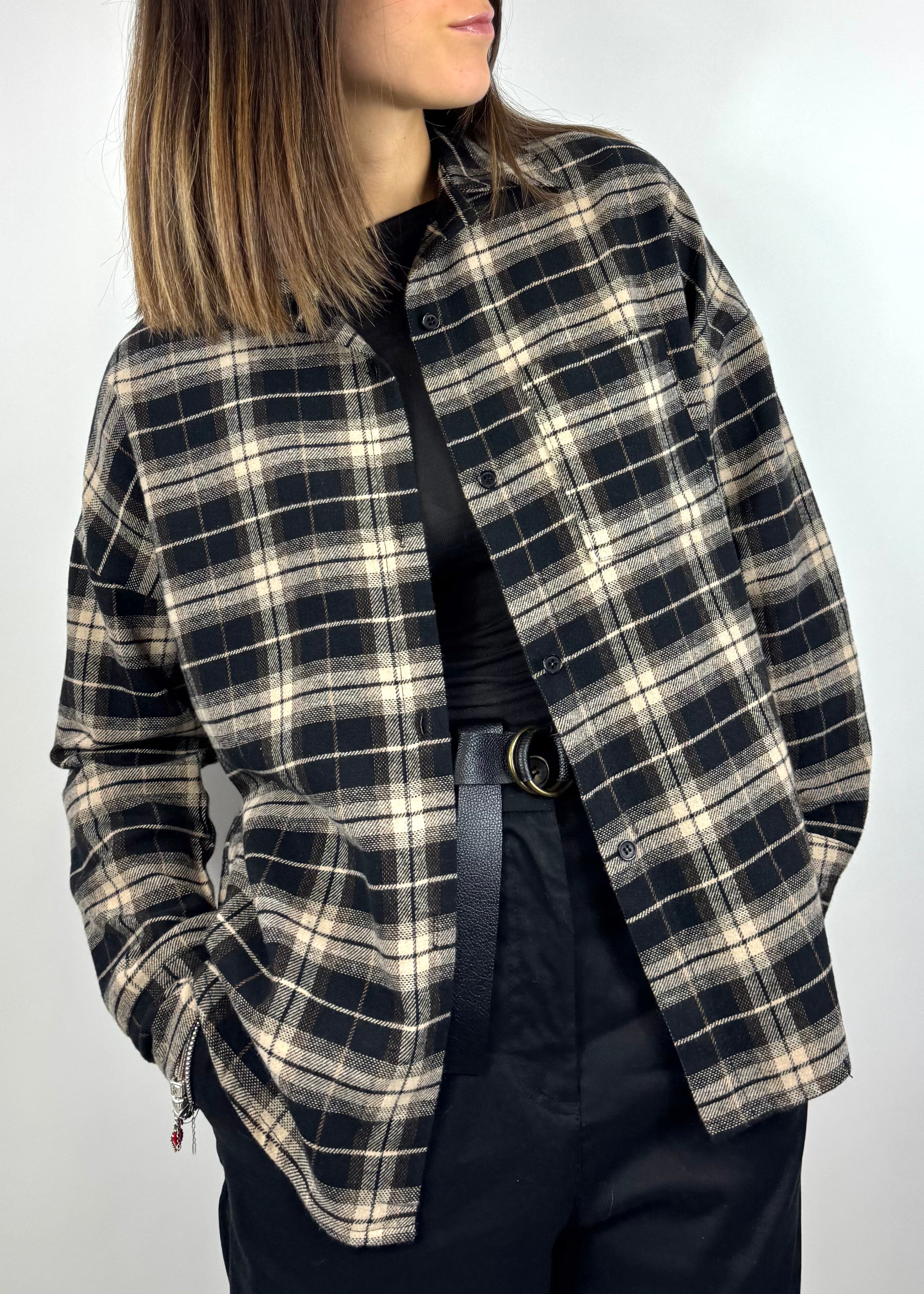 TWO WAY CAMICIA CHECK NERO