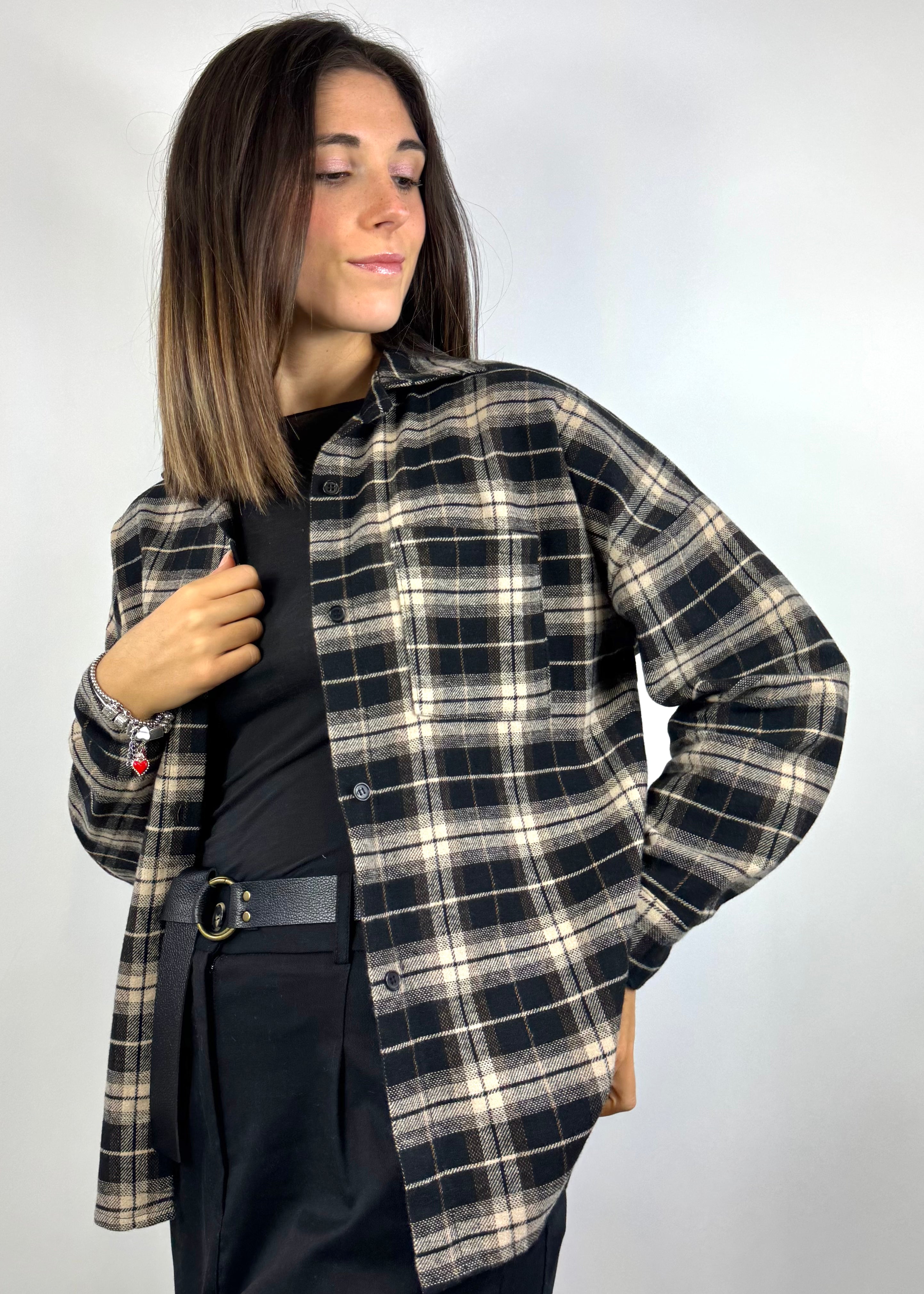 TWO WAY CAMICIA CHECK NERO