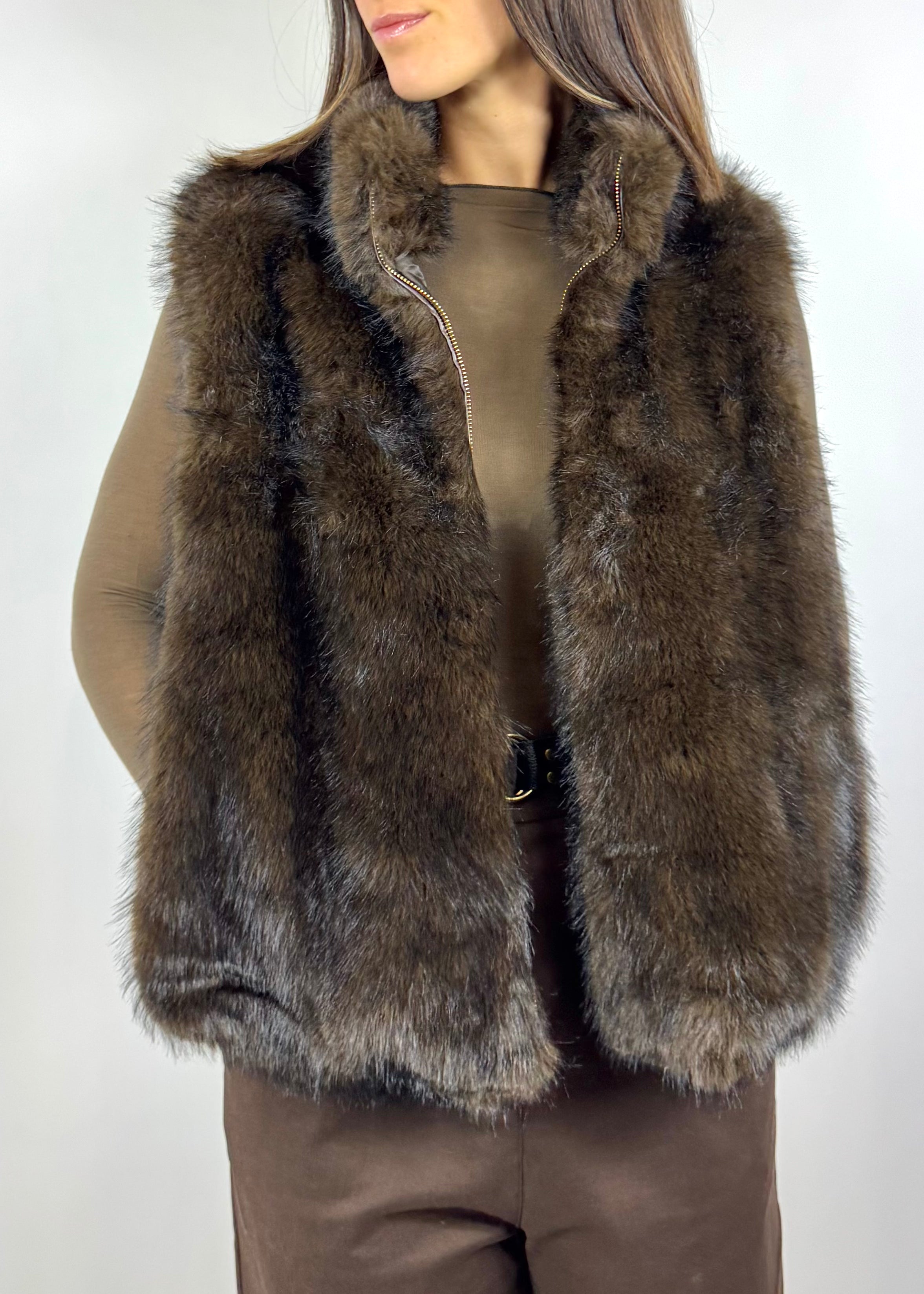 SUSY MIX GILET ECOPELLICCIA