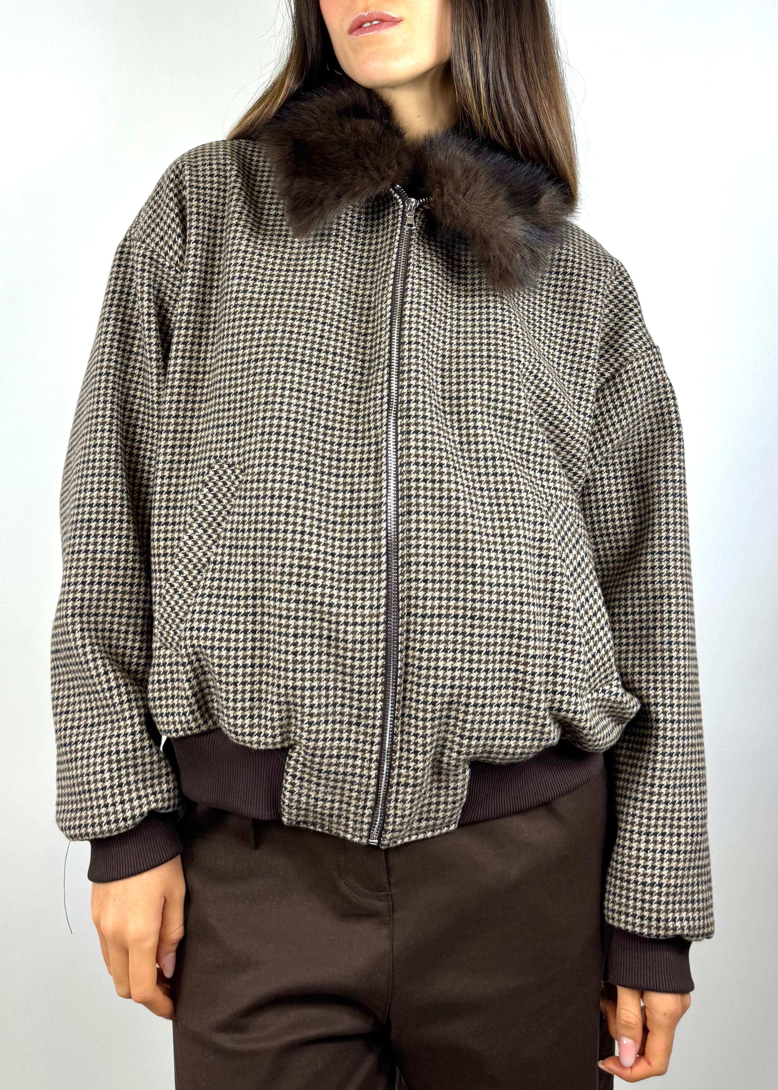 SUSY MIX BOMBER CON COLLETTO ECOPELLICCIA