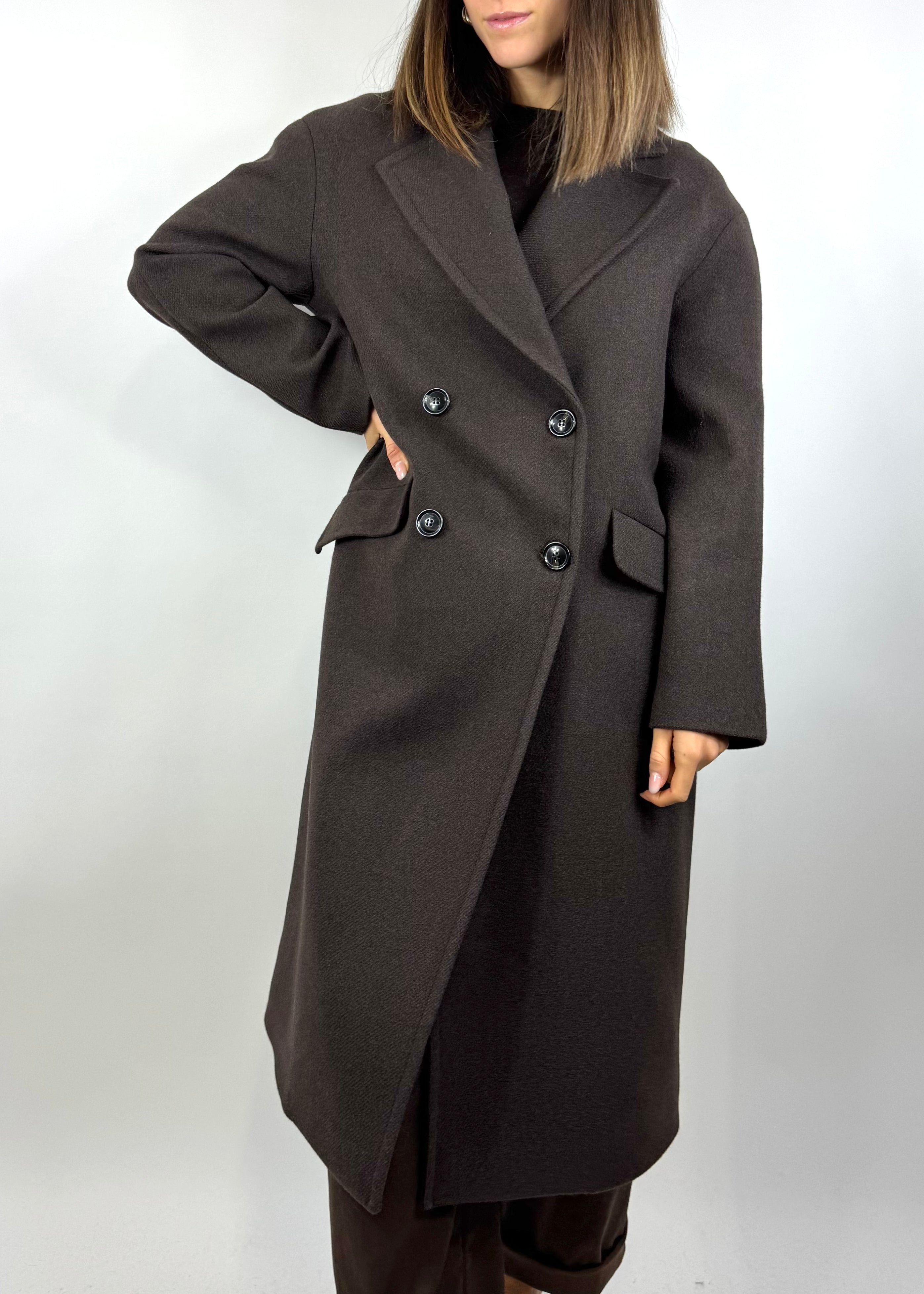 CECILE CAPPOTTO DOPPIO PETTO MORO