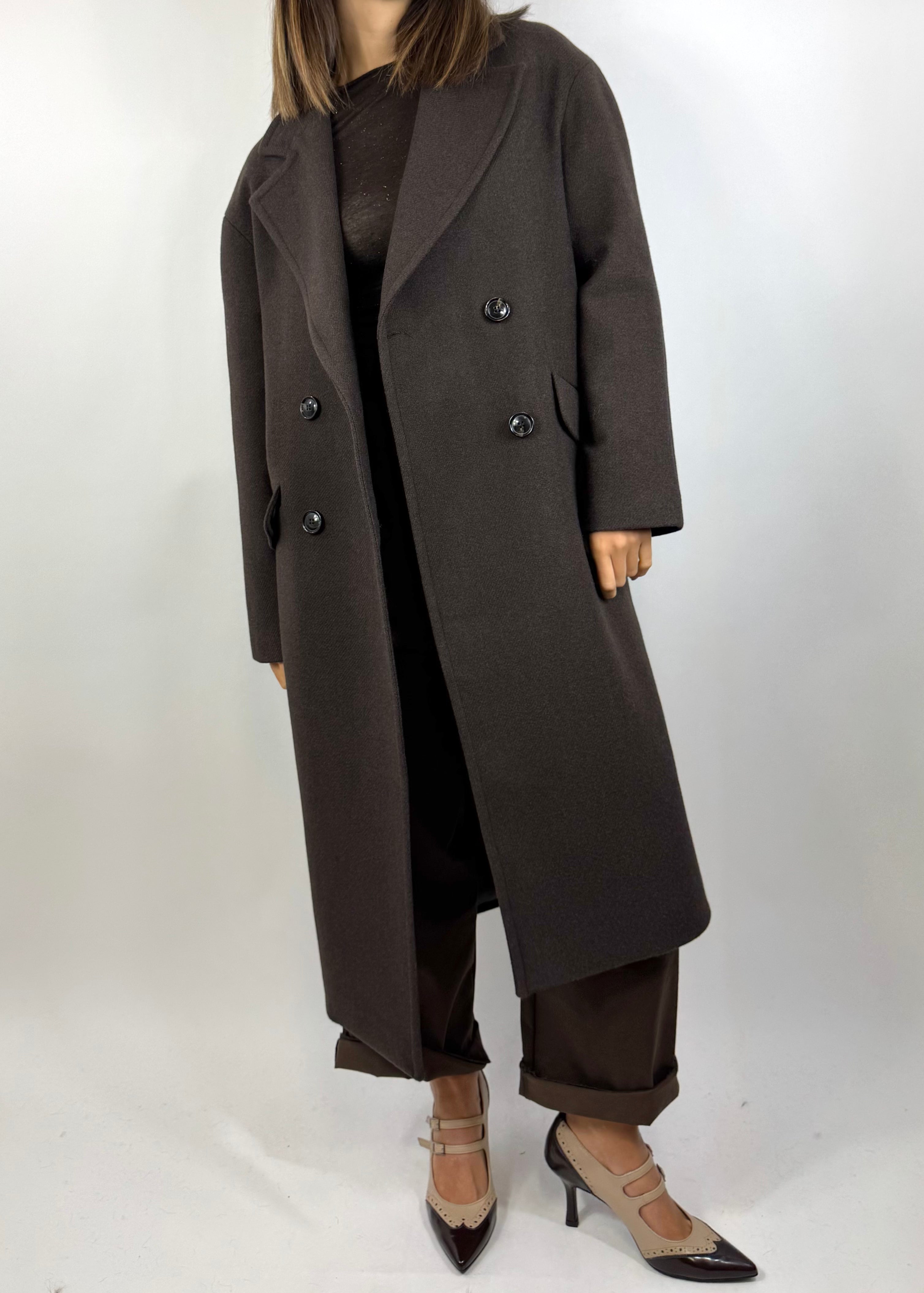 CECILE CAPPOTTO DOPPIO PETTO MORO