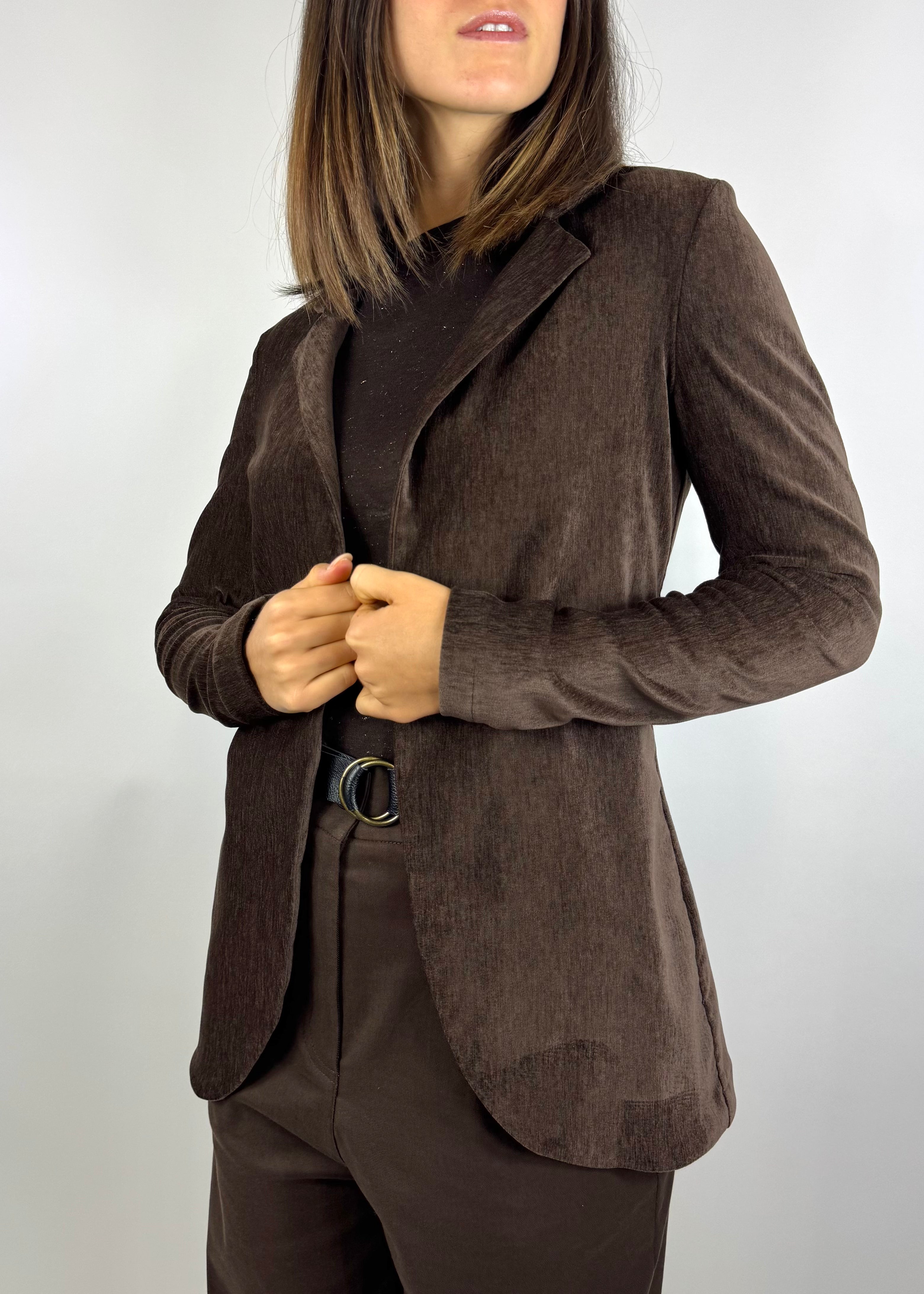 SUSY MIX GIACCA IN VELLUTO MORO