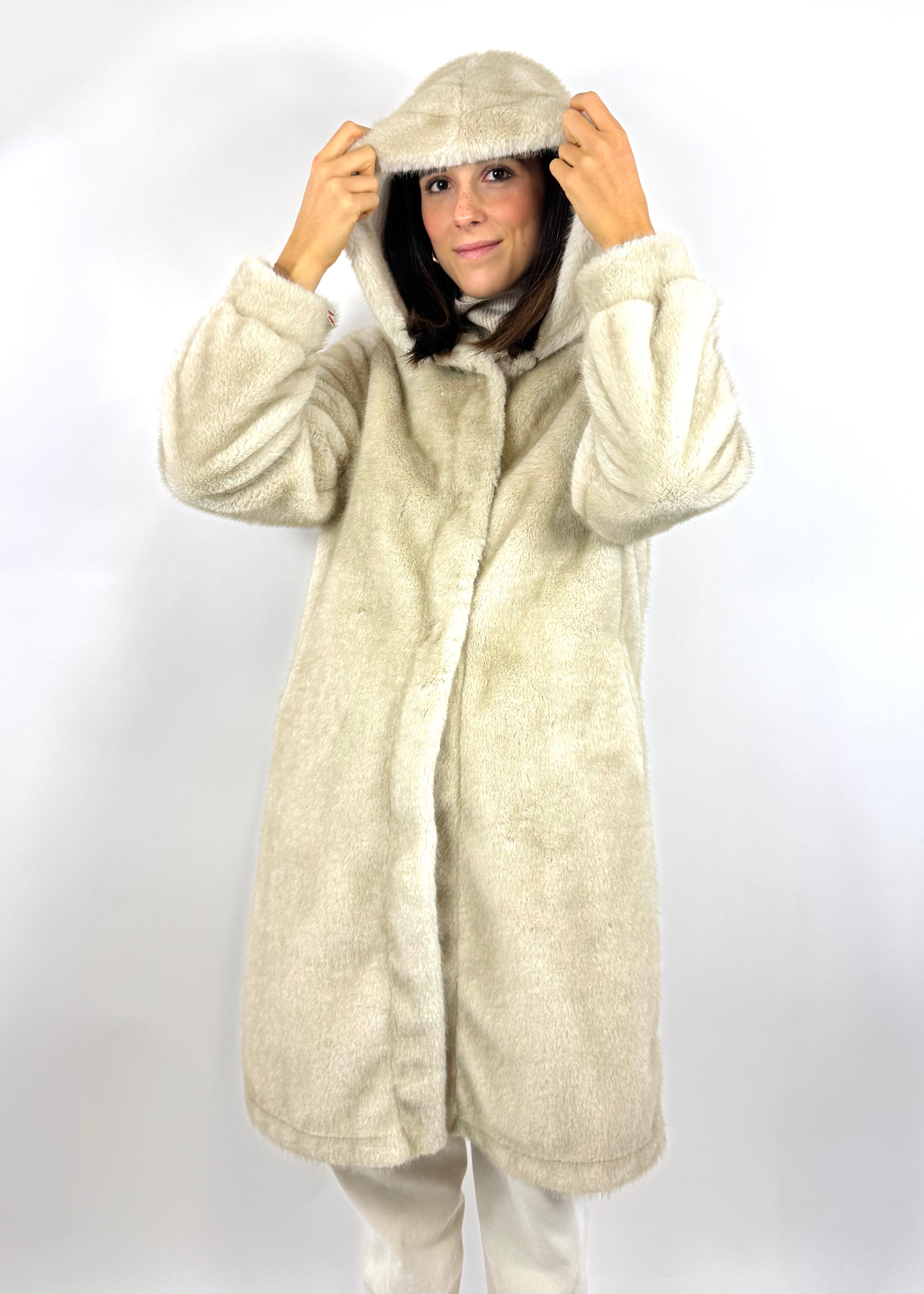 SUSY MIX PELLICCIA BEIGE CON CAPPUCCIO