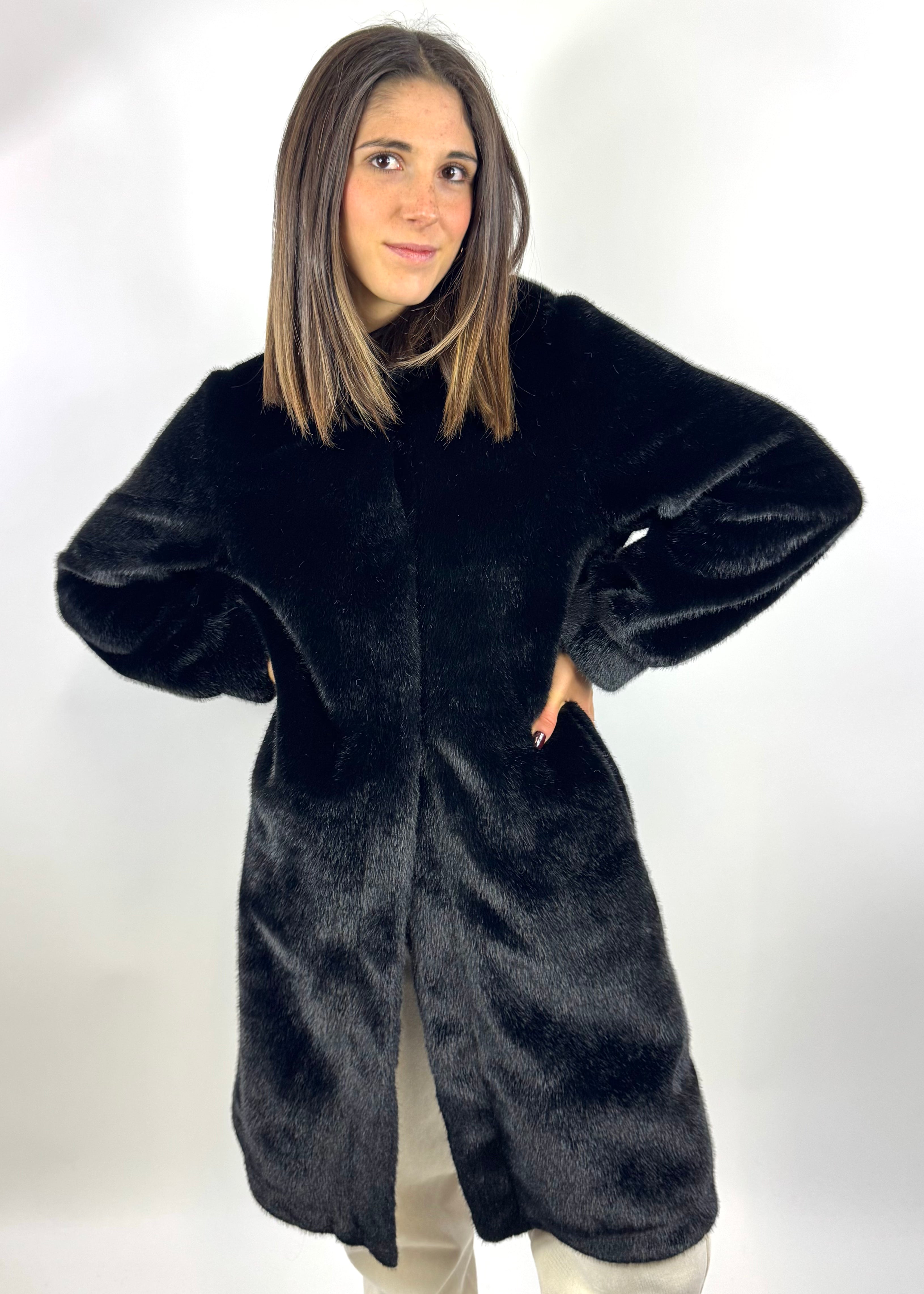 SUSY MIX PELLICIA CON CAPPUCCIO NERO