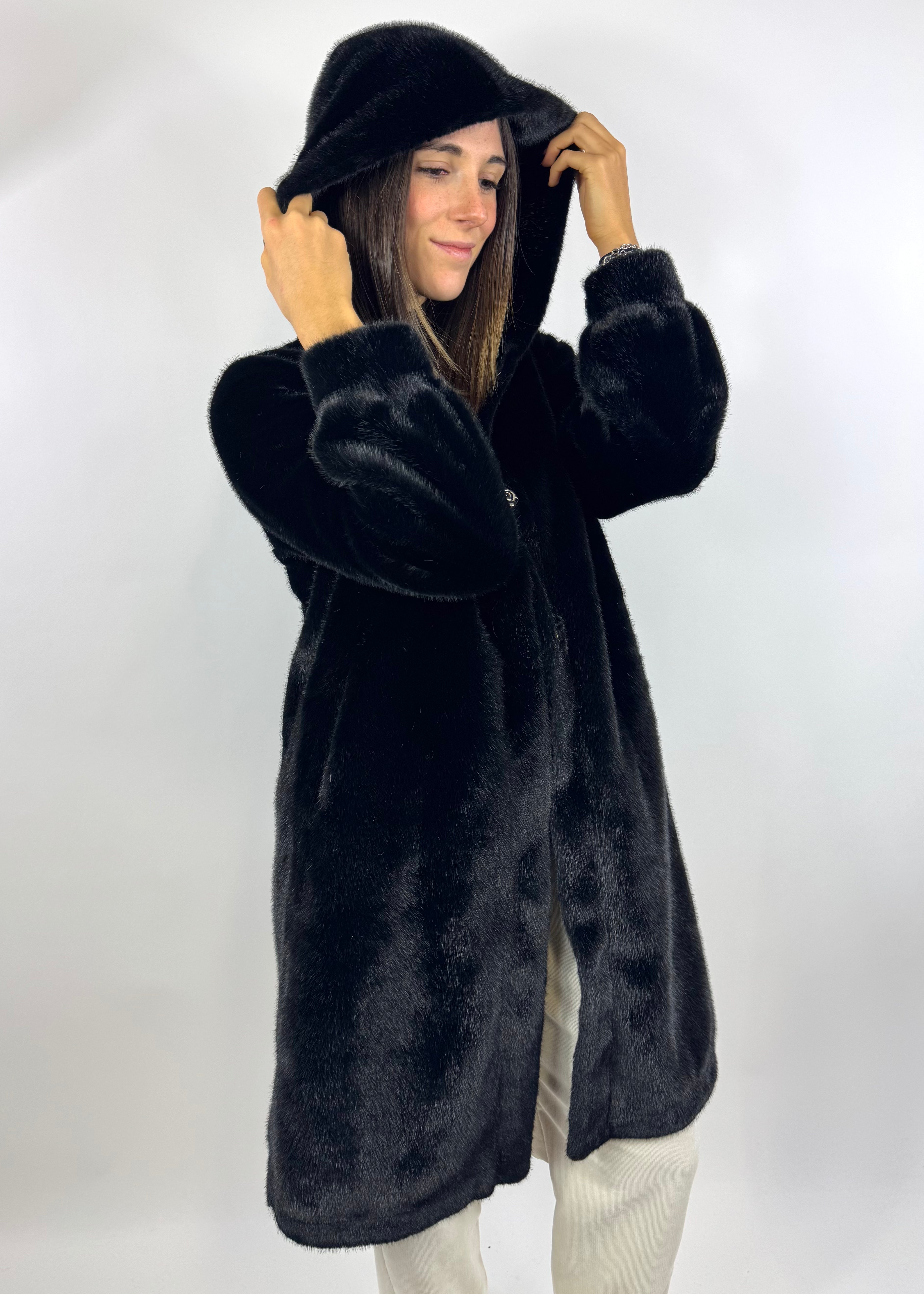 SUSY MIX PELLICIA CON CAPPUCCIO NERO