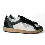 4B12 Sneaker uomo in pelle nera vintage e bianco