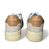 Victoria Sneaker donna in pelle bianca taupe