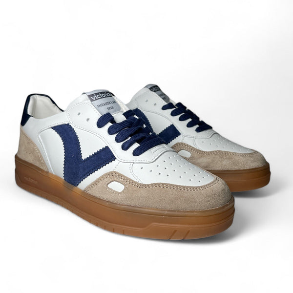 Victoria Sneaker uomo in ecopelle bianca blu