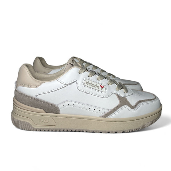 Victoria Sneaker uomo in pelle bianca grigio