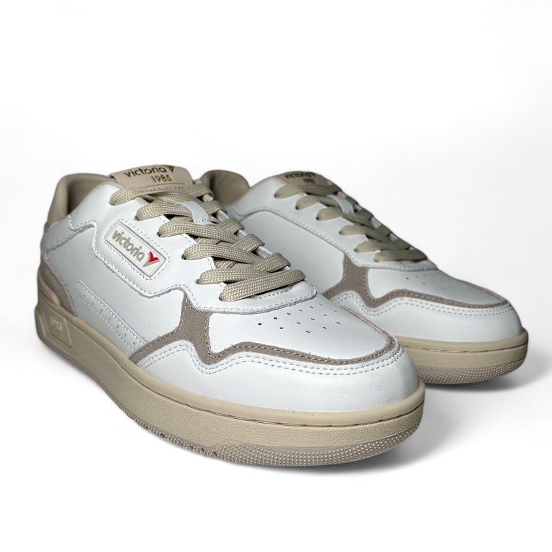 Victoria Sneaker uomo in pelle bianca grigio