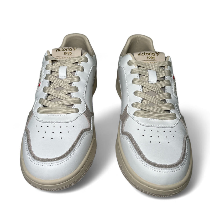 Victoria Sneaker uomo in pelle bianca grigio