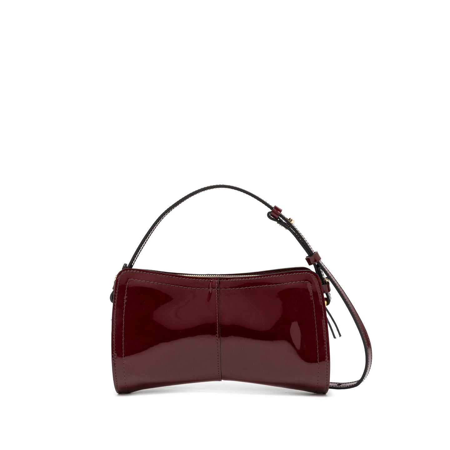 Gianni Chiarini Borsa modello baguette in pelle verniciata keira wine berry