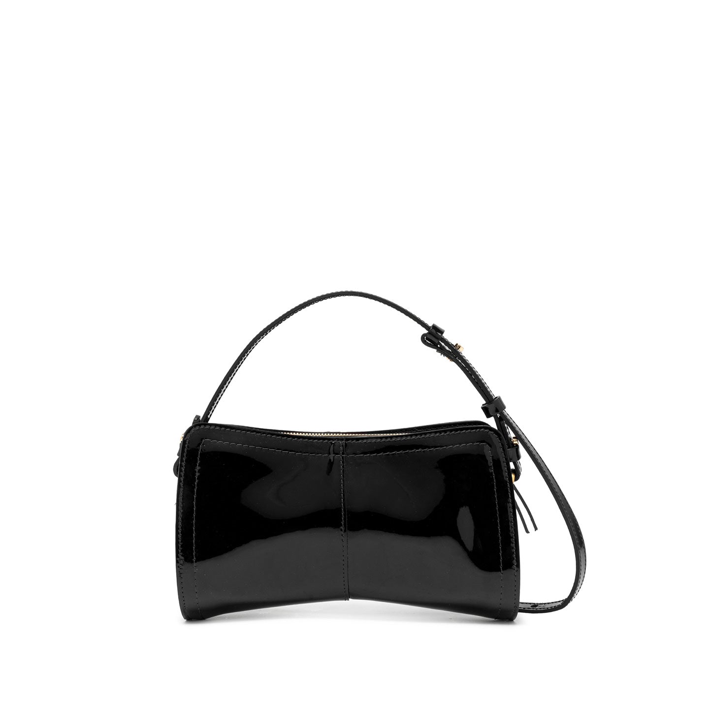 Gianni Chiarini Borsa modello baguette in pelle verniciata keira nero