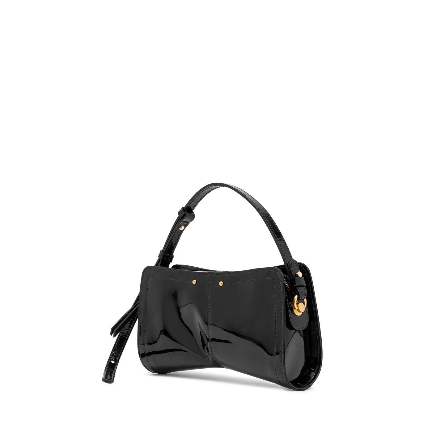 Gianni Chiarini Borsa modello baguette in pelle verniciata keira nero