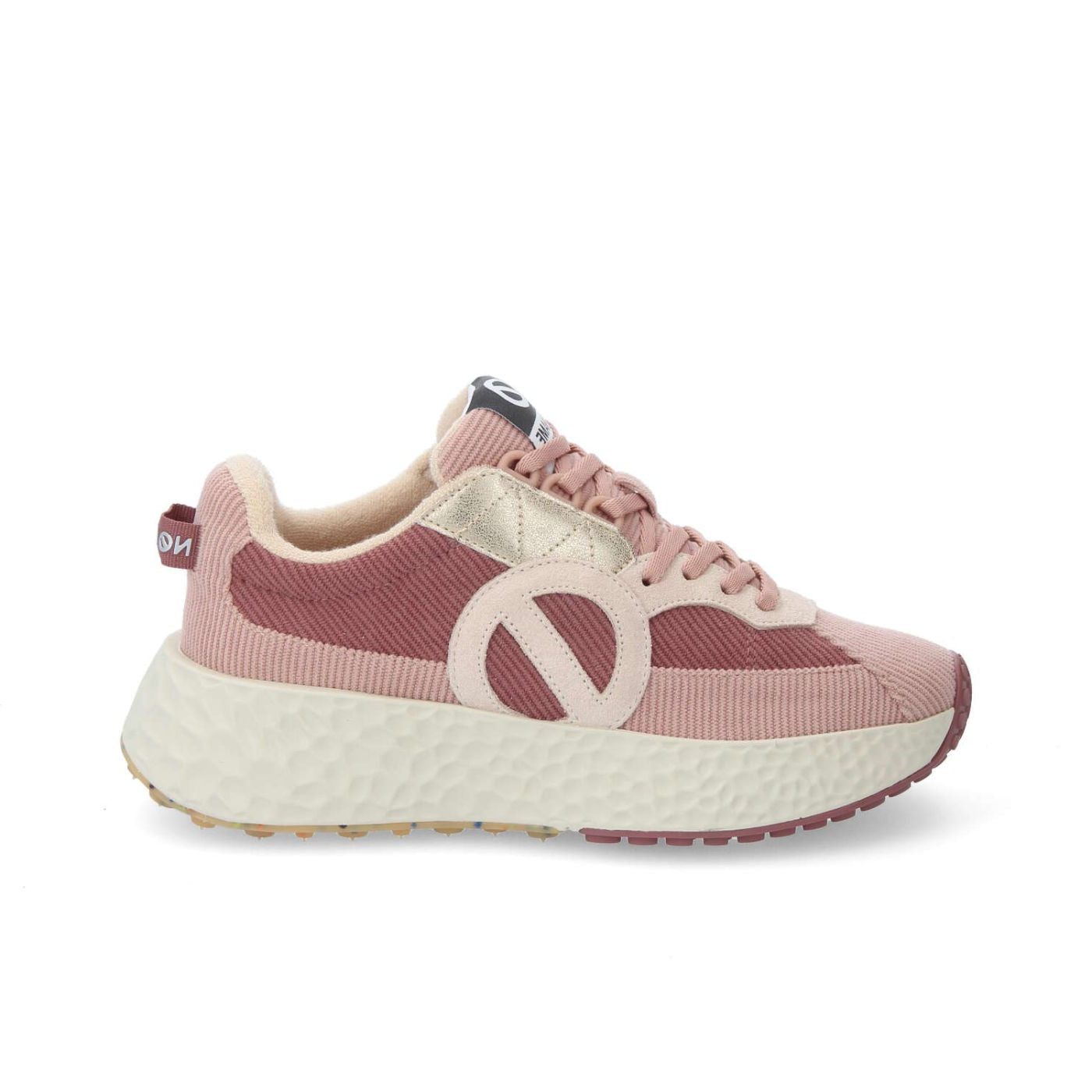 NO NAME Sneaker donna in velluto rigato rosa