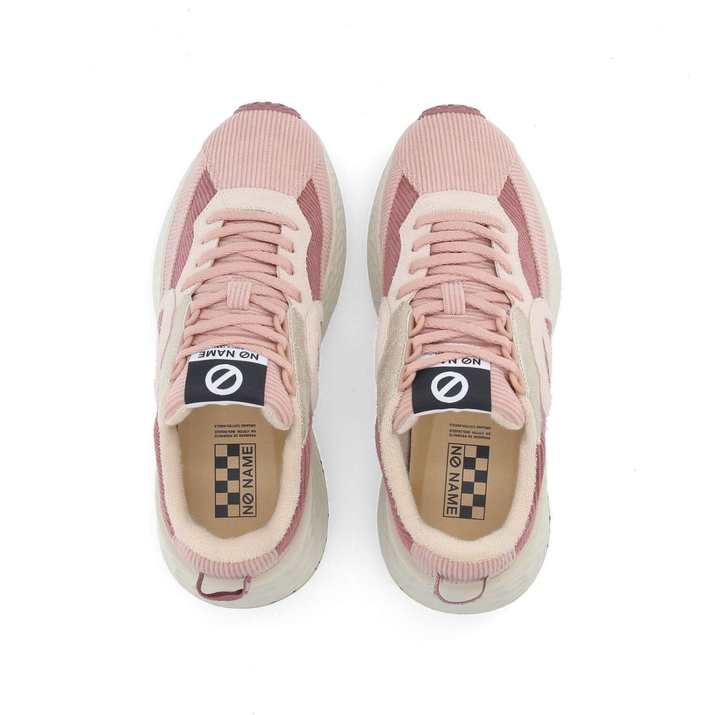 NO NAME Sneaker donna in velluto rigato rosa
