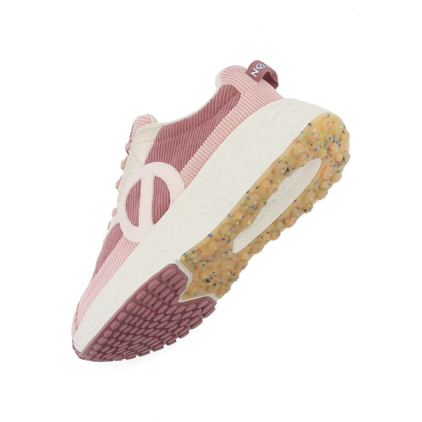 NO NAME Sneaker donna in velluto rigato rosa