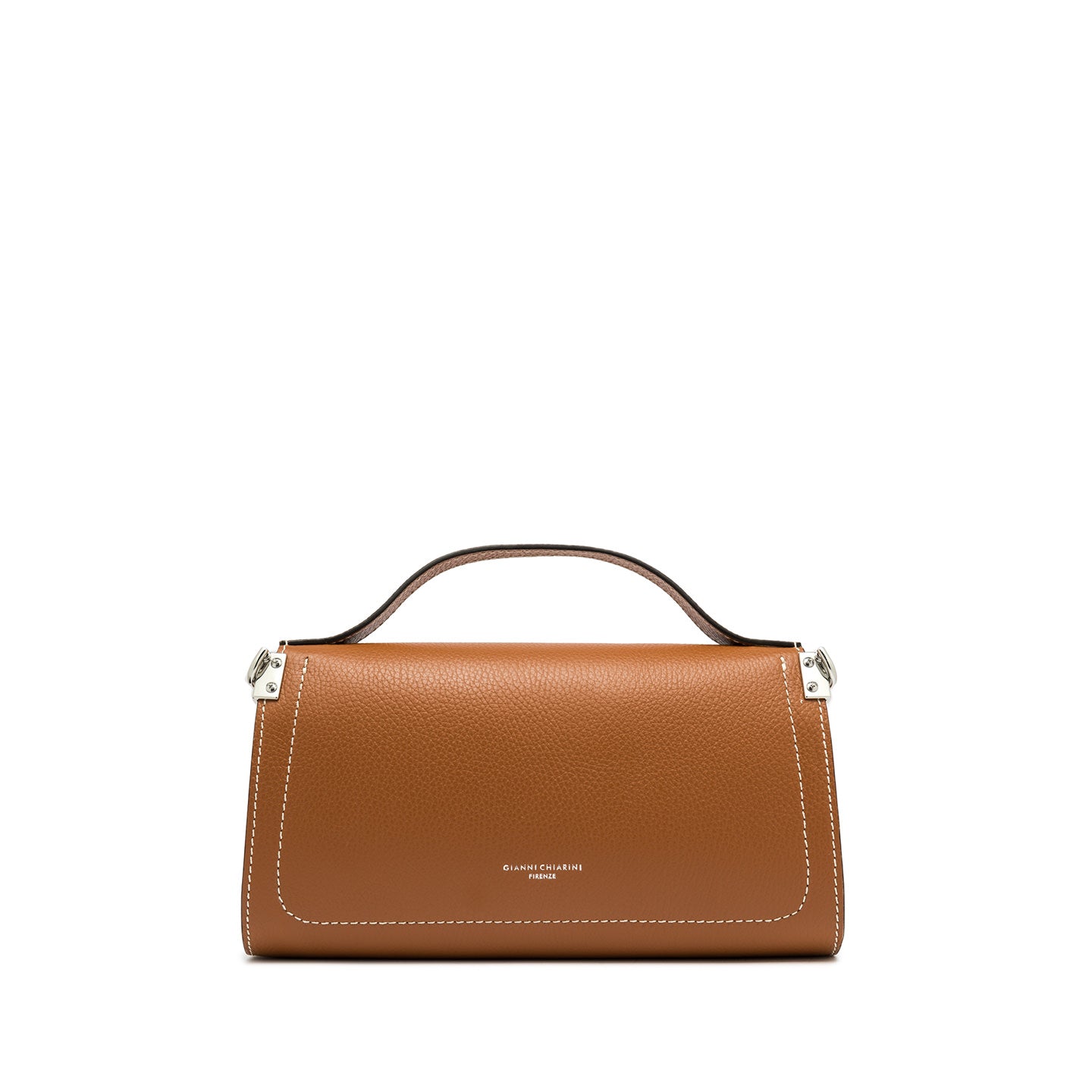 Gianni Chiarini borsa a tracolla in pelle martellata con un manico superiore e una tracolla removibile.