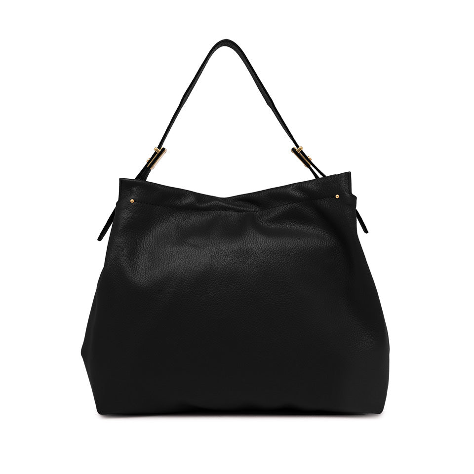 Gianni Chiarini Borsa a spalle realizzata in pelle martellata nero