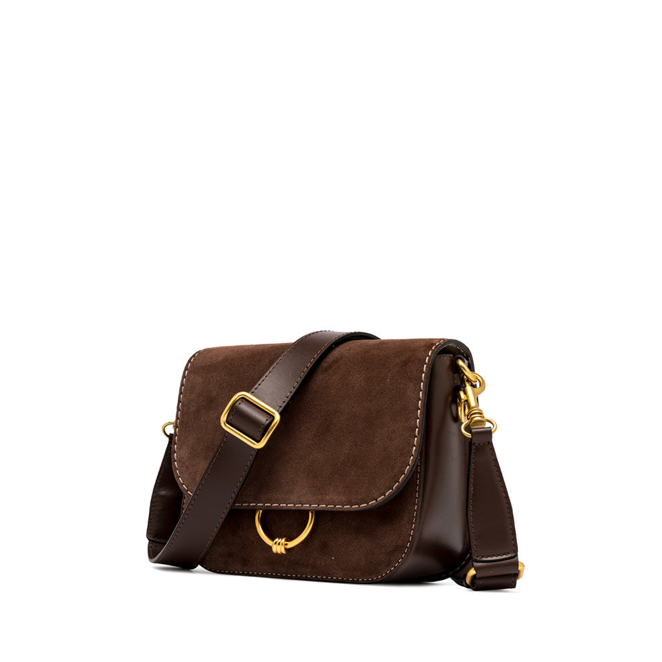 Gianni Chiarini Borsa a tracolla in camoscio e pelle chocolate