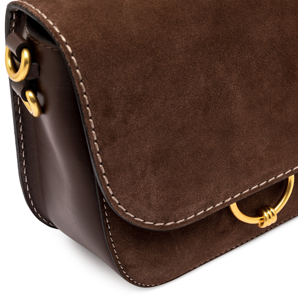 Gianni Chiarini Borsa a tracolla in camoscio e pelle chocolate