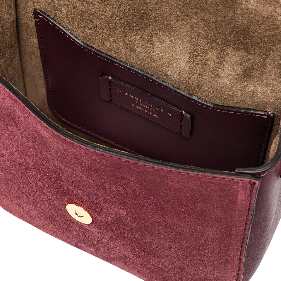Gianni Chiarini Borsa a tracolla in camoscio e pelle charm