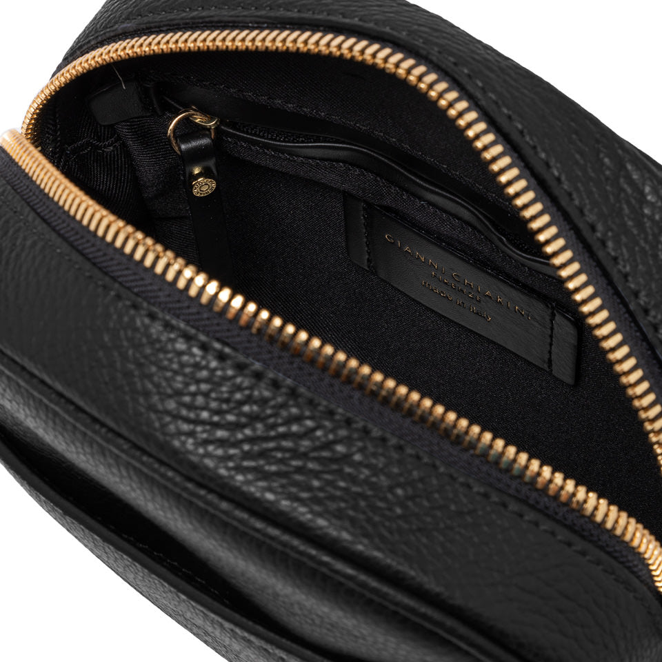 Gianni Chiarini Borsa a tracolla in pelle martellata nera
