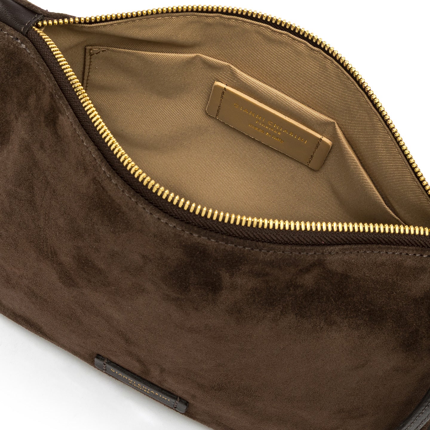 Gianni Chiarini pochette in pelle scamosciata nora pouch moka